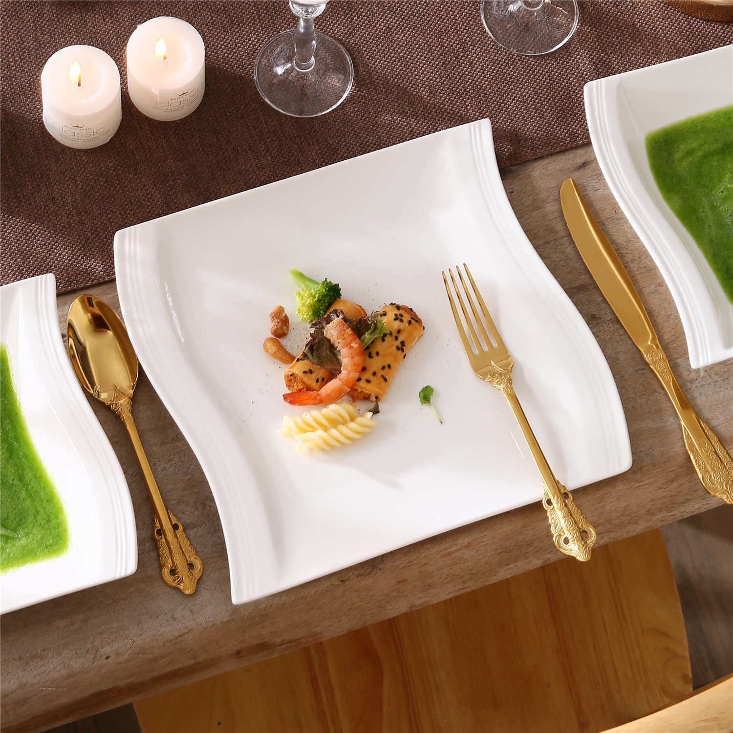 Flora Marble Grey 18 Piece Coffee Set