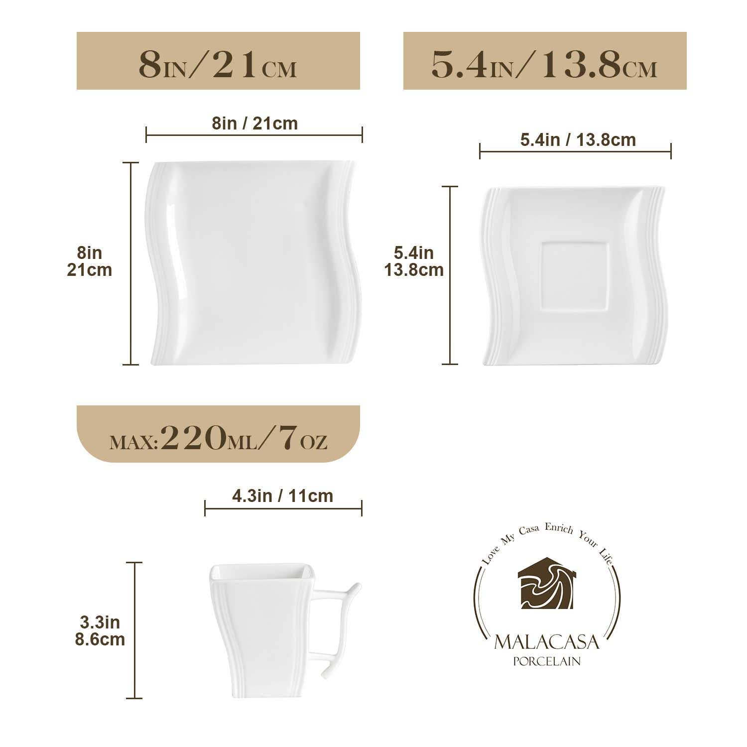 Flora Marble Grey 18 Piece Coffee Set