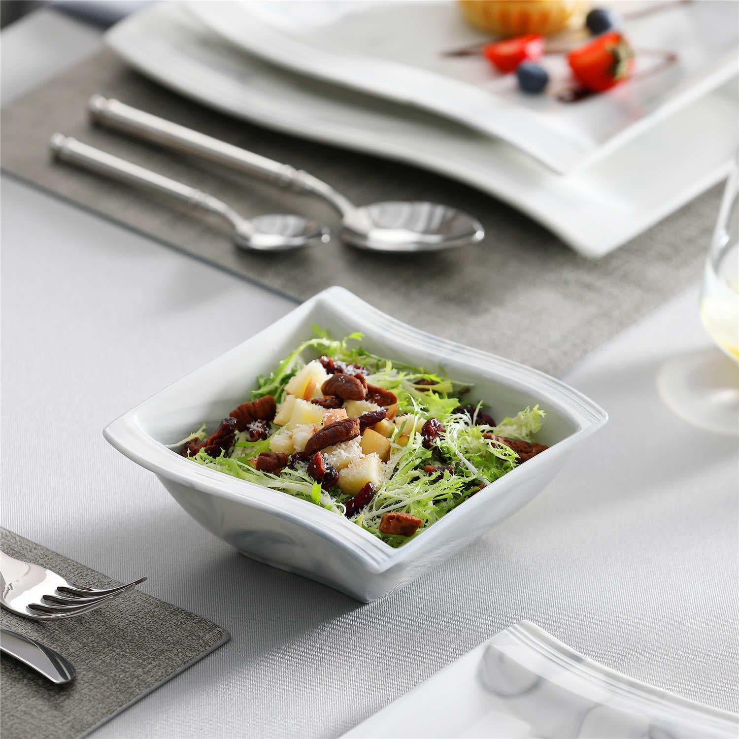 Flora Marble Blue 26 Piece Dinnerware Set