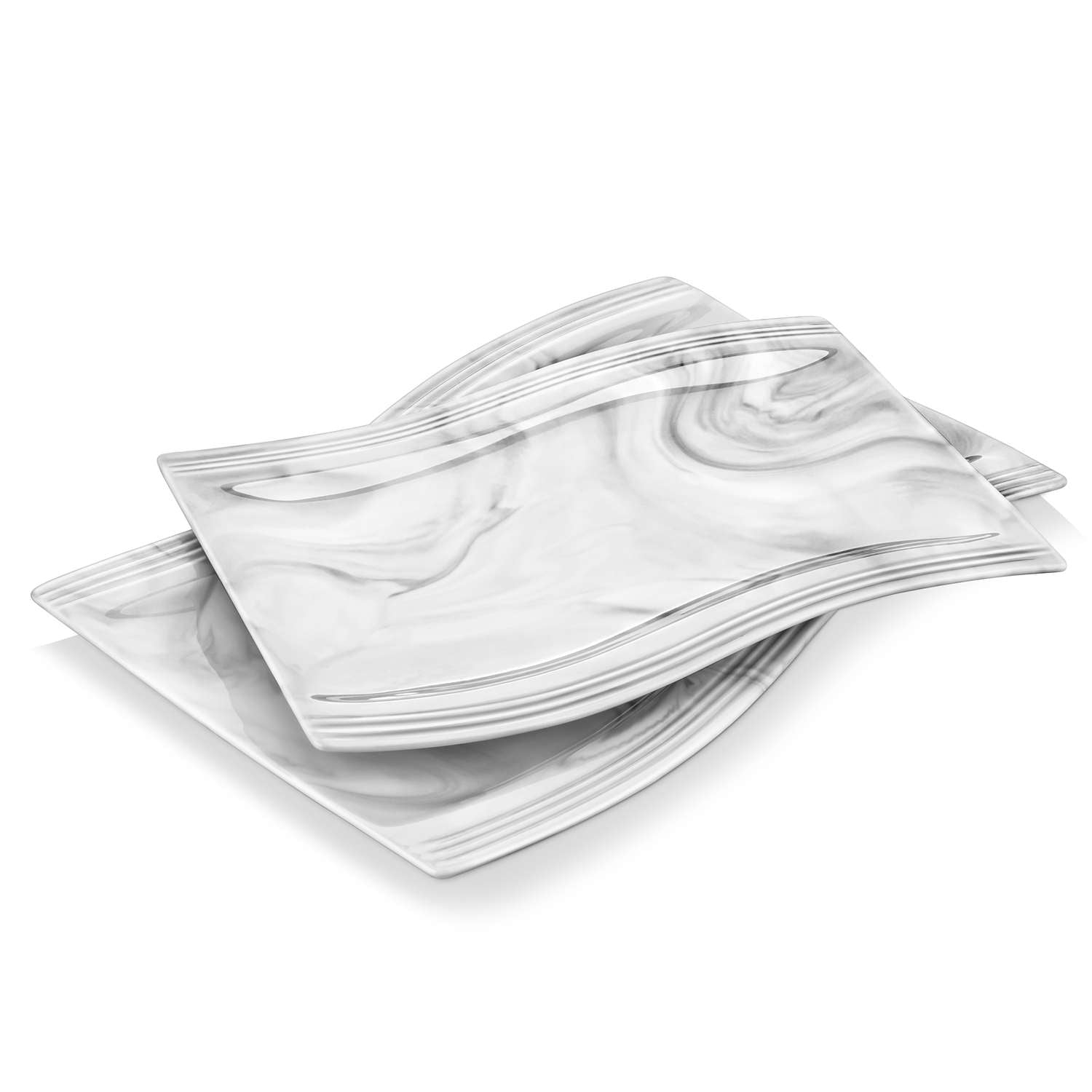 Flora Marble Grey Platters Set of 2