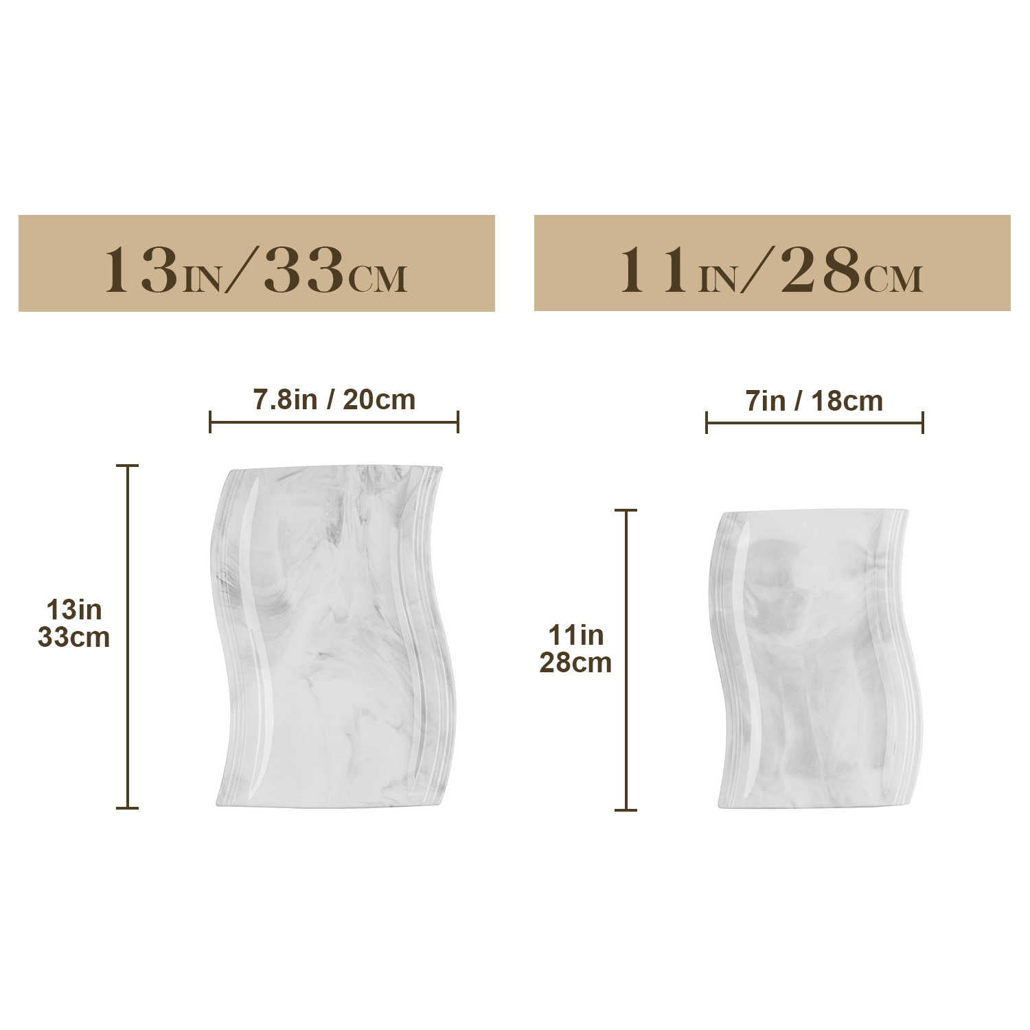 Flora Marble Grey Platters Set of 2