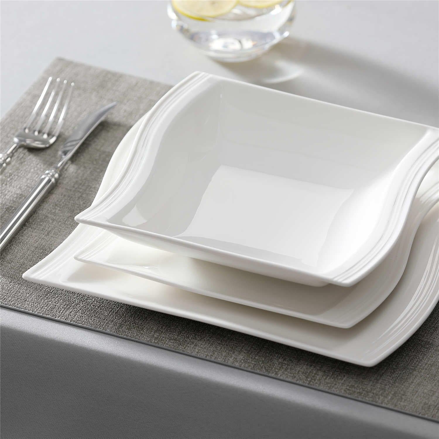 Flora Marble Grey 30 Piece Dinnerware Set
