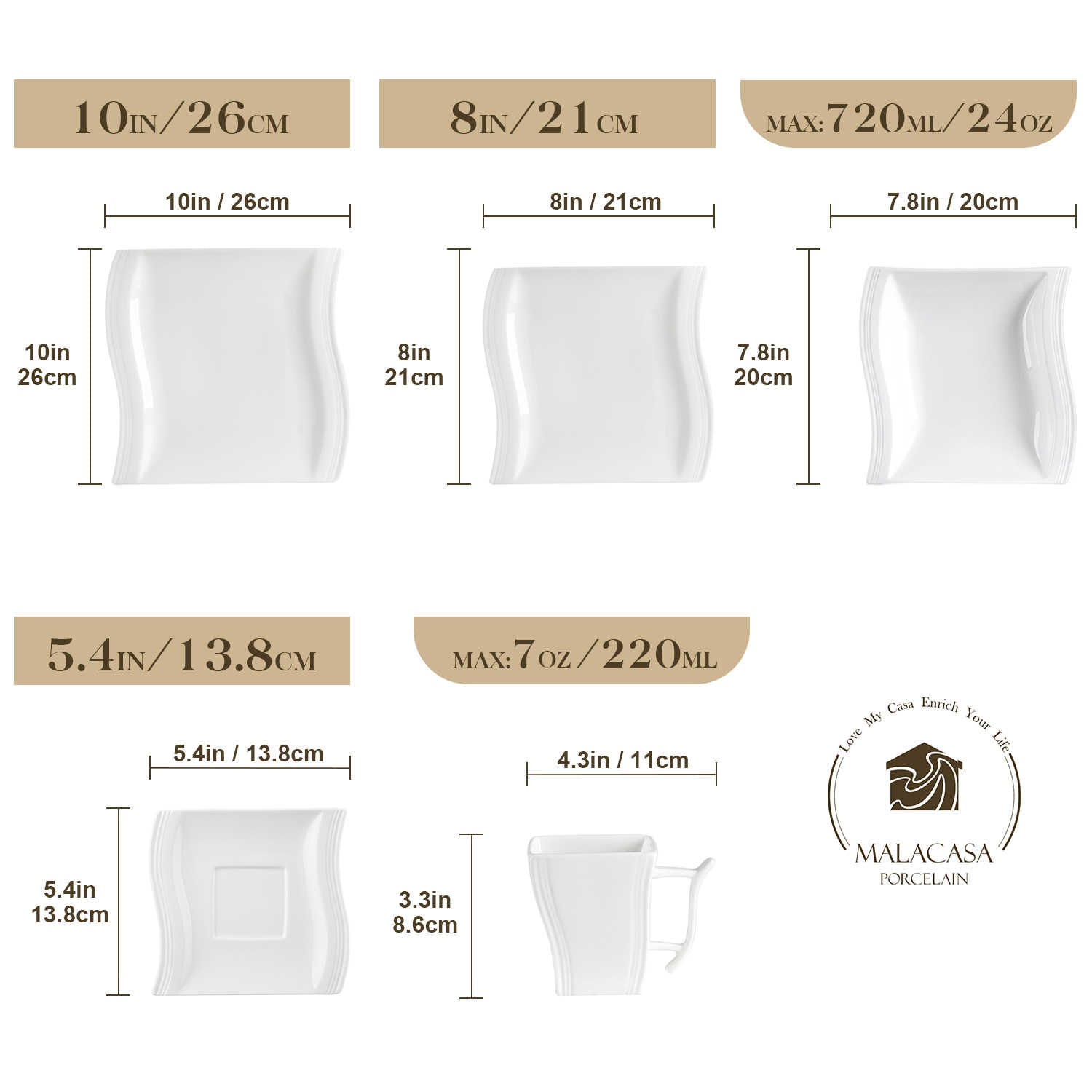 Flora Marble Grey 30 Piece Dinnerware Set