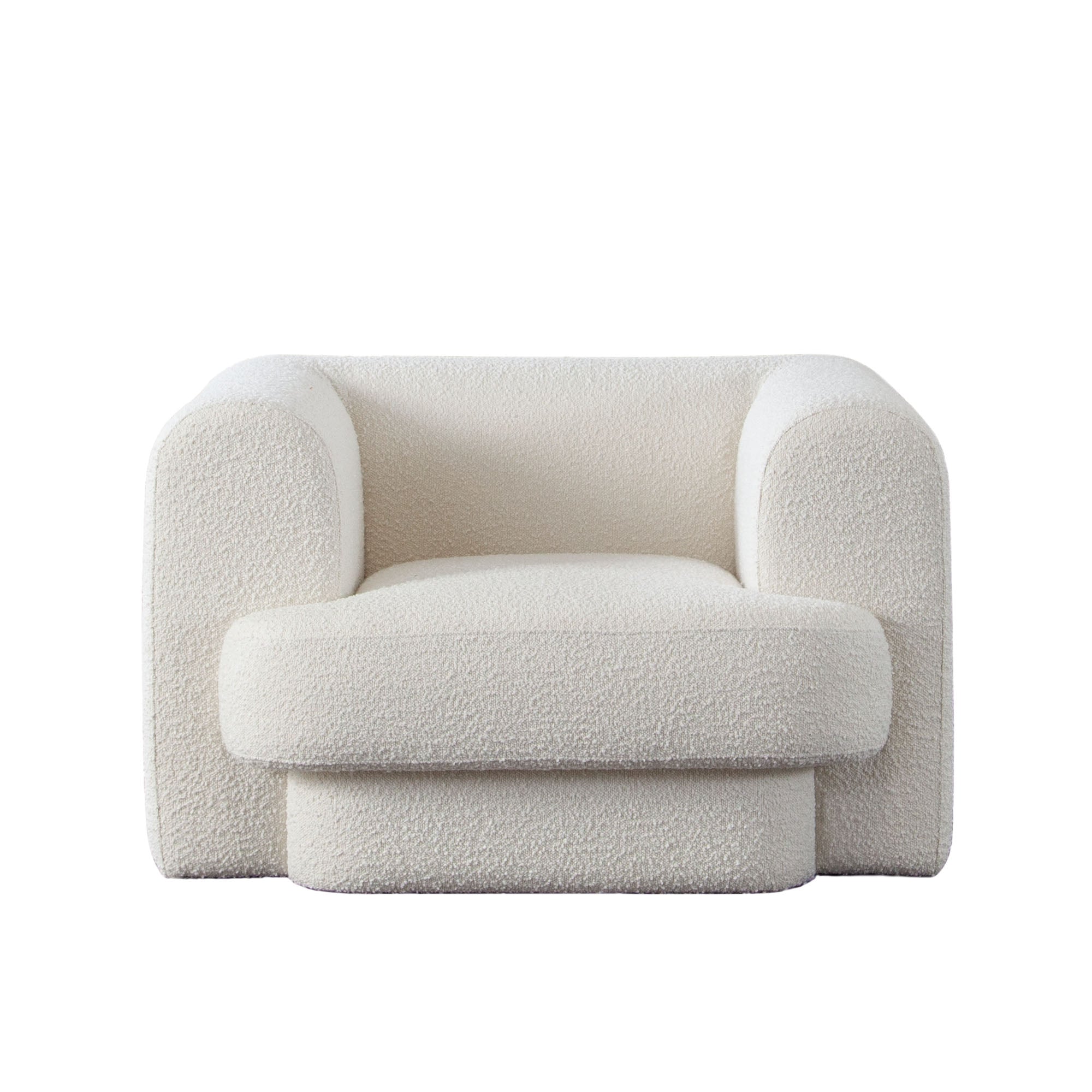 Form Chair in Ivory Boucle Fabric by Diamond Sofa