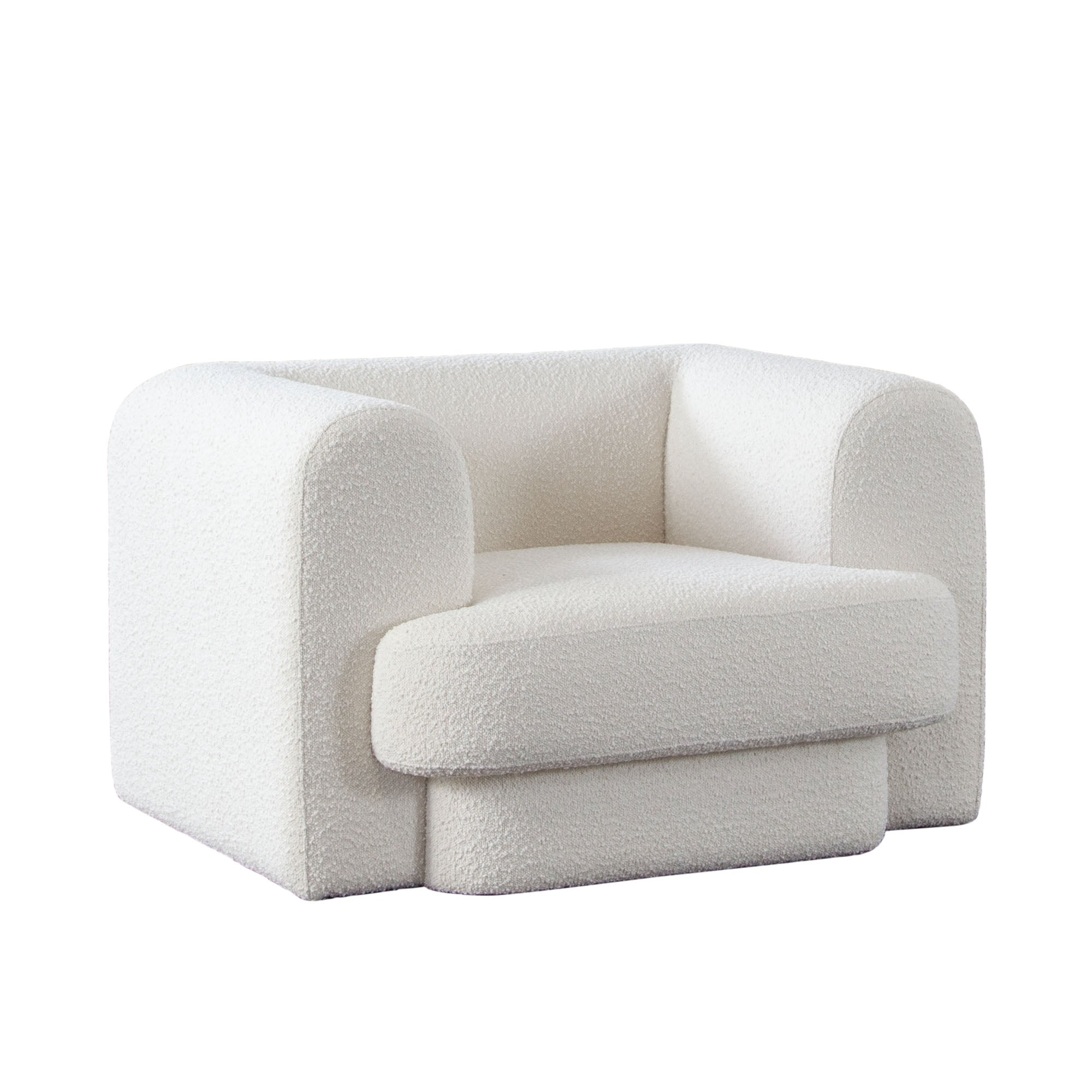 Form Chair in Ivory Boucle Fabric by Diamond Sofa
