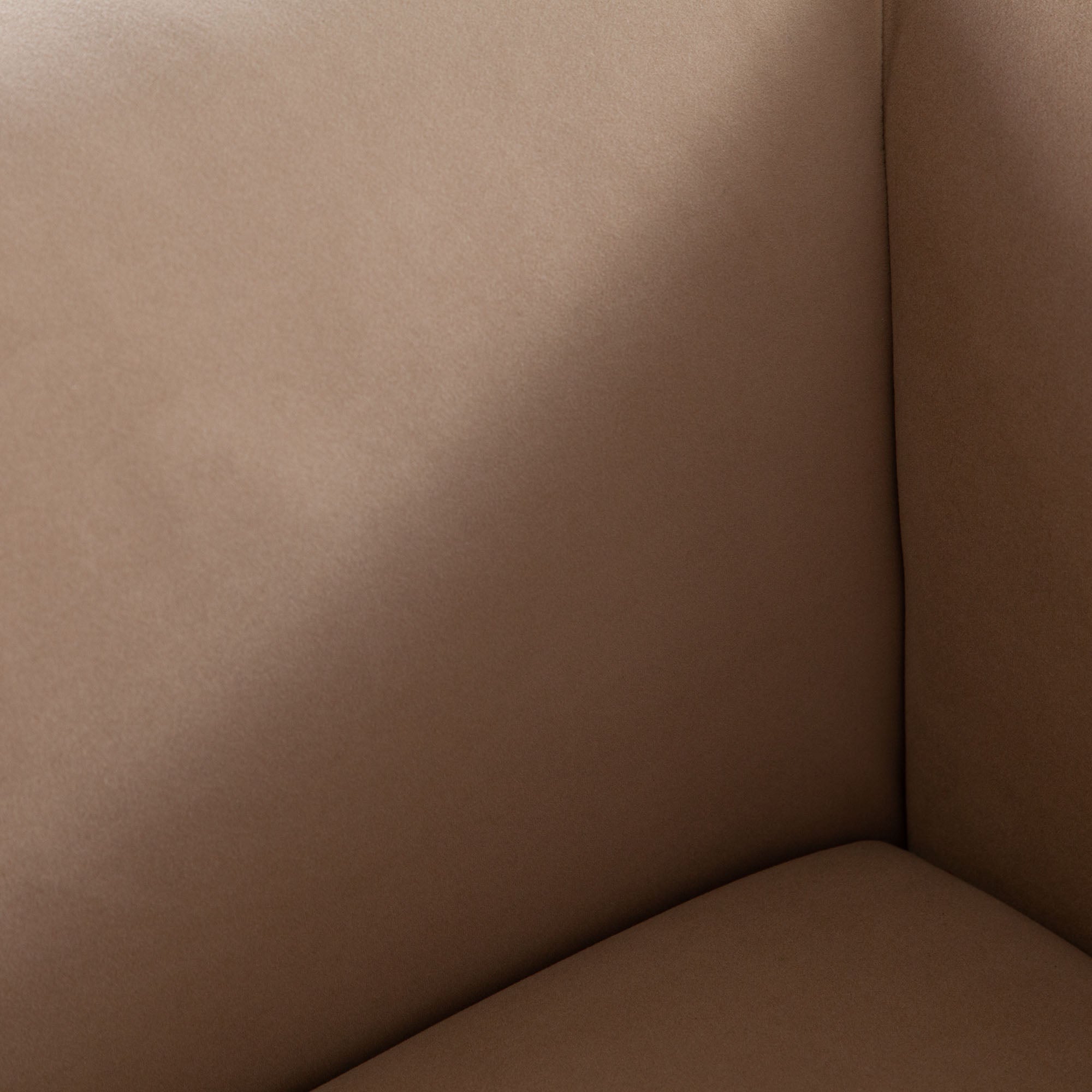 Form Sofa in Camel Performance Velvet w/ (2) Accent Pillow Balls by Diamond Sofa