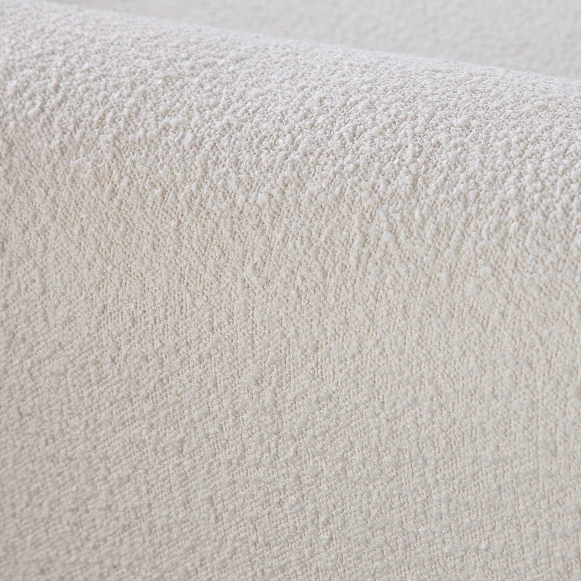 Form Sofa in Ivory Boucle Fabric w/ (2) Accent Pillow Balls by Diamond Sofa