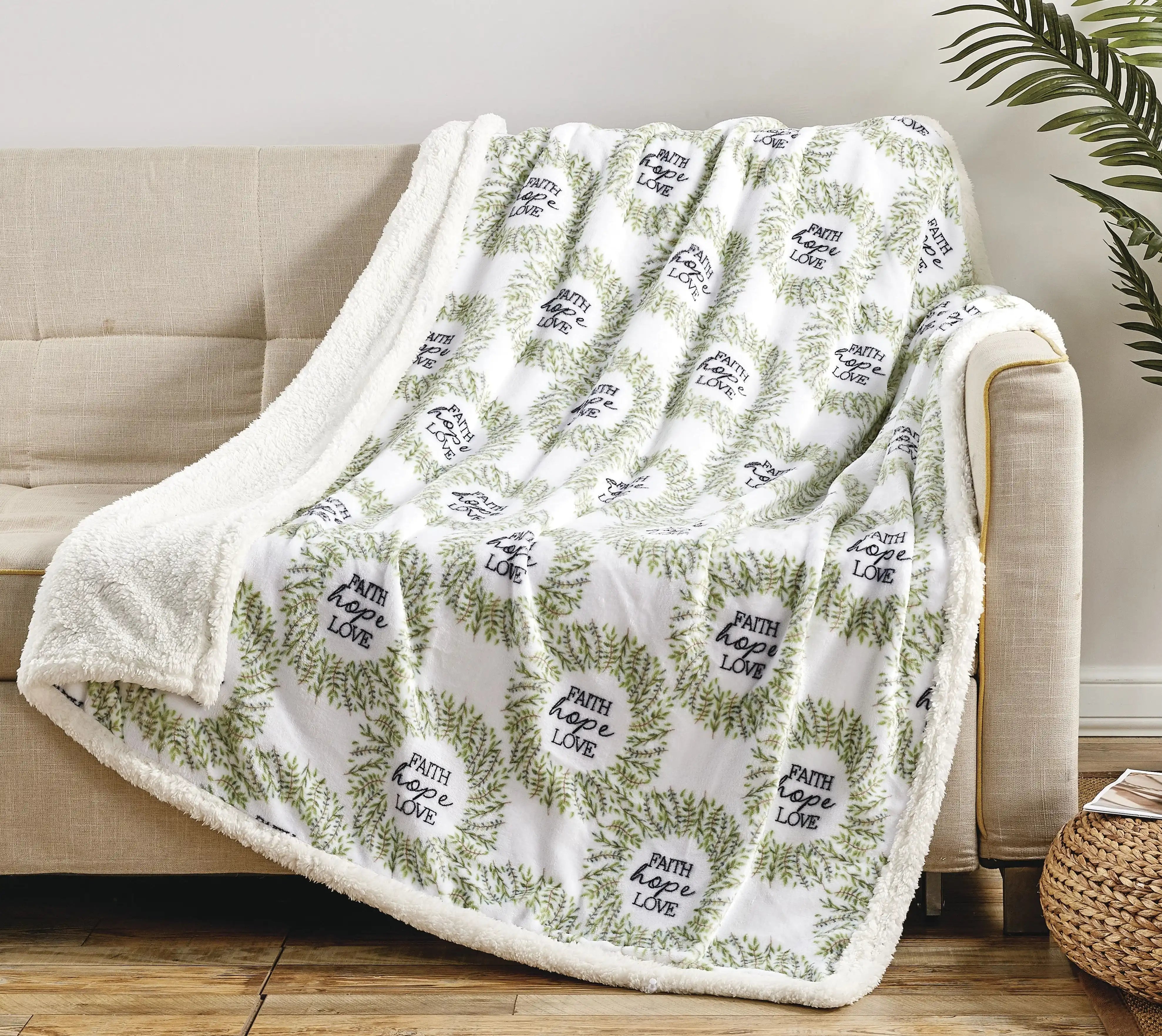 Faith, Hope, Love Home Décor Oversized Luxe Plush Throw Blanket - Best Buy Furniture
