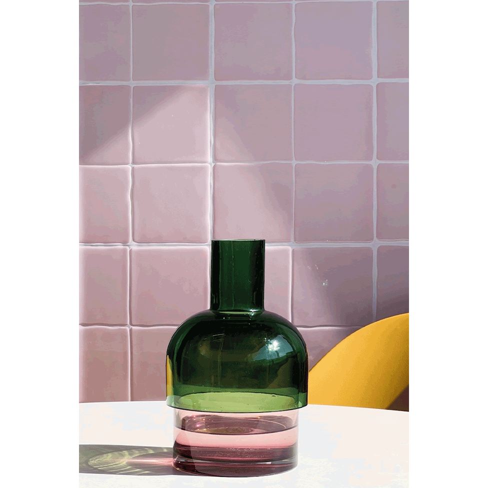 Flip Medium Pink and Green Vase