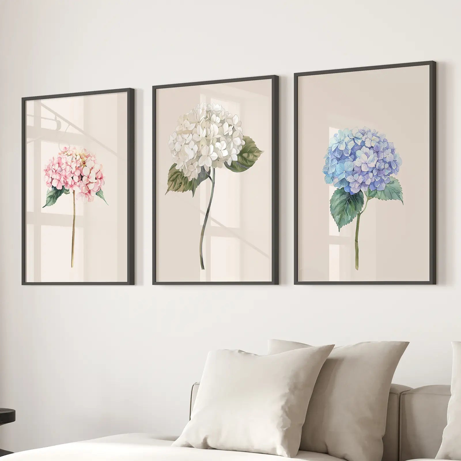 Minimalist Botanical Hydrangea Art Poster Decor