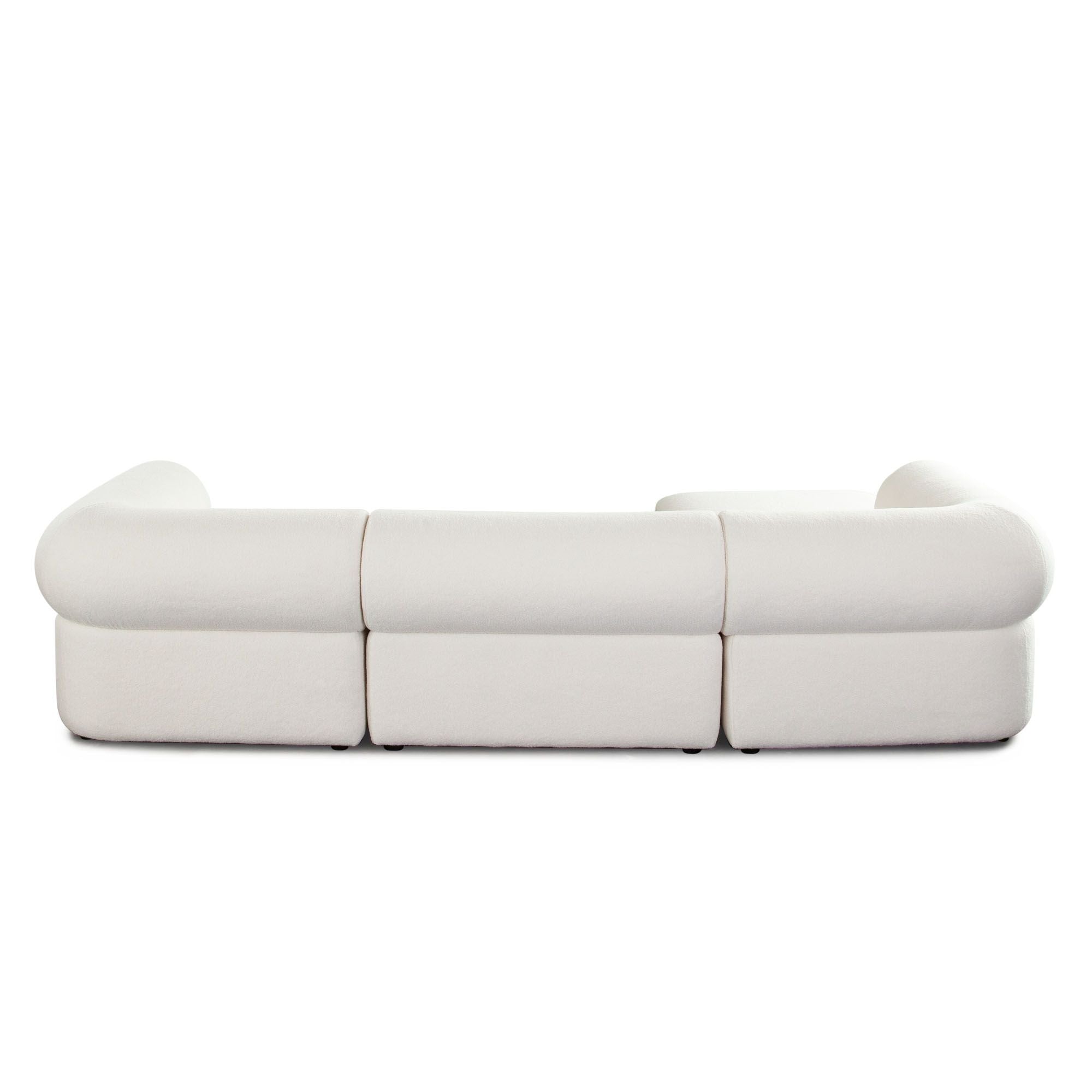 Zia 3 Piece Modular Sectional Sofa – Ivory Sherpa