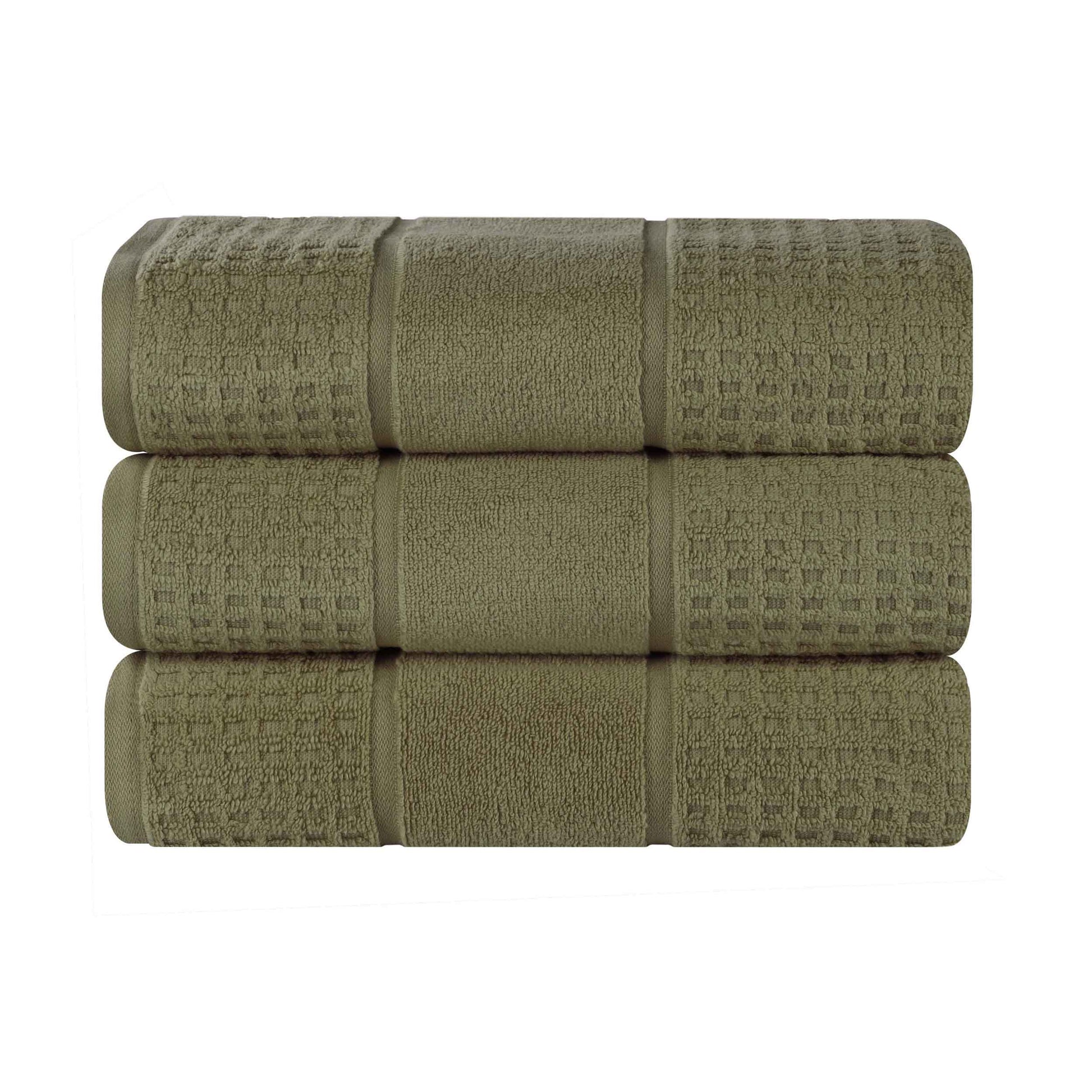 Napa Zero Twist Cotton Solid Waffle Honeycomb Bath Towel Set of 3 - Bath Towel by Superior Brand