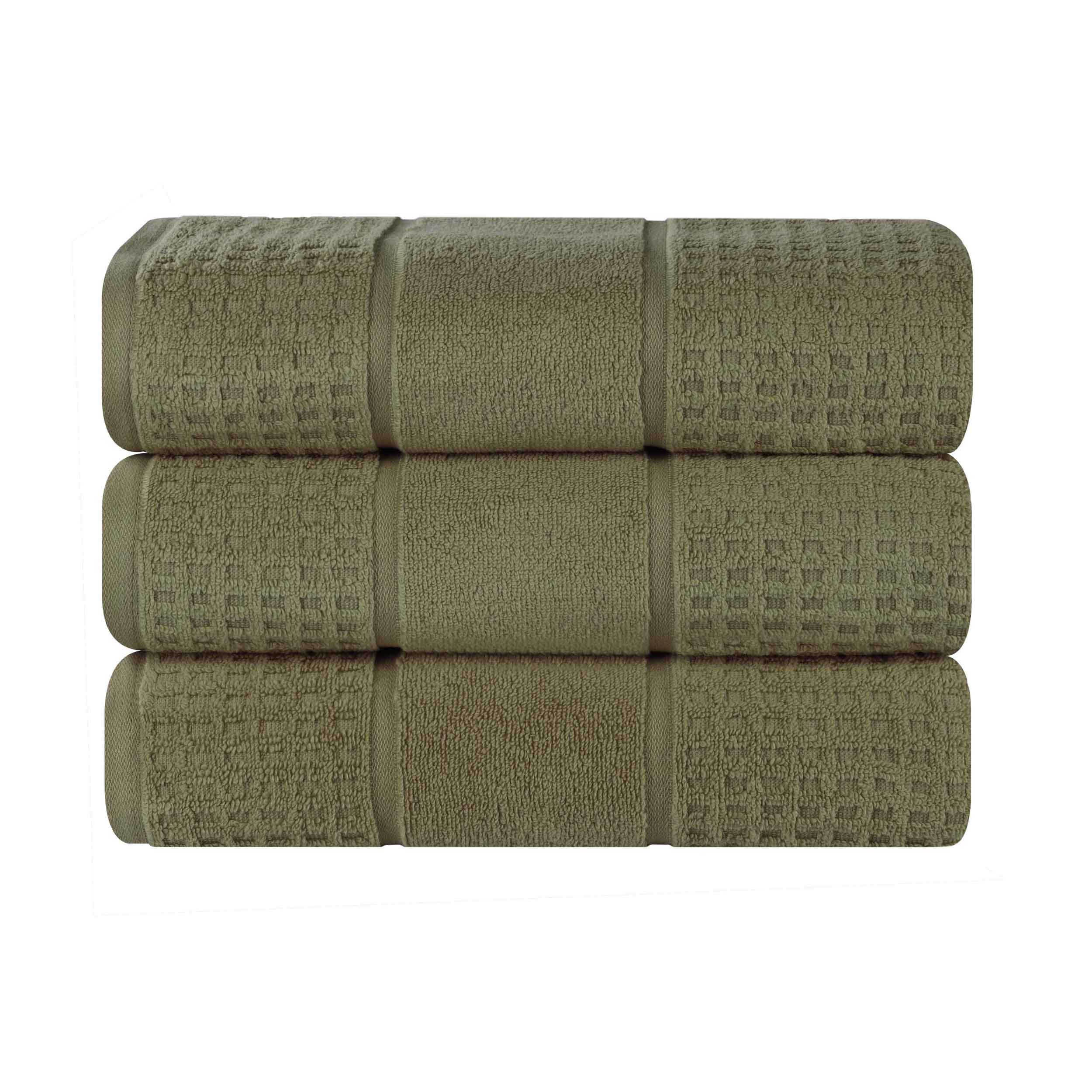 Napa Zero Twist Cotton Solid Waffle Honeycomb Bath Towel Set of 3 - Bath Towel by Superior Brand