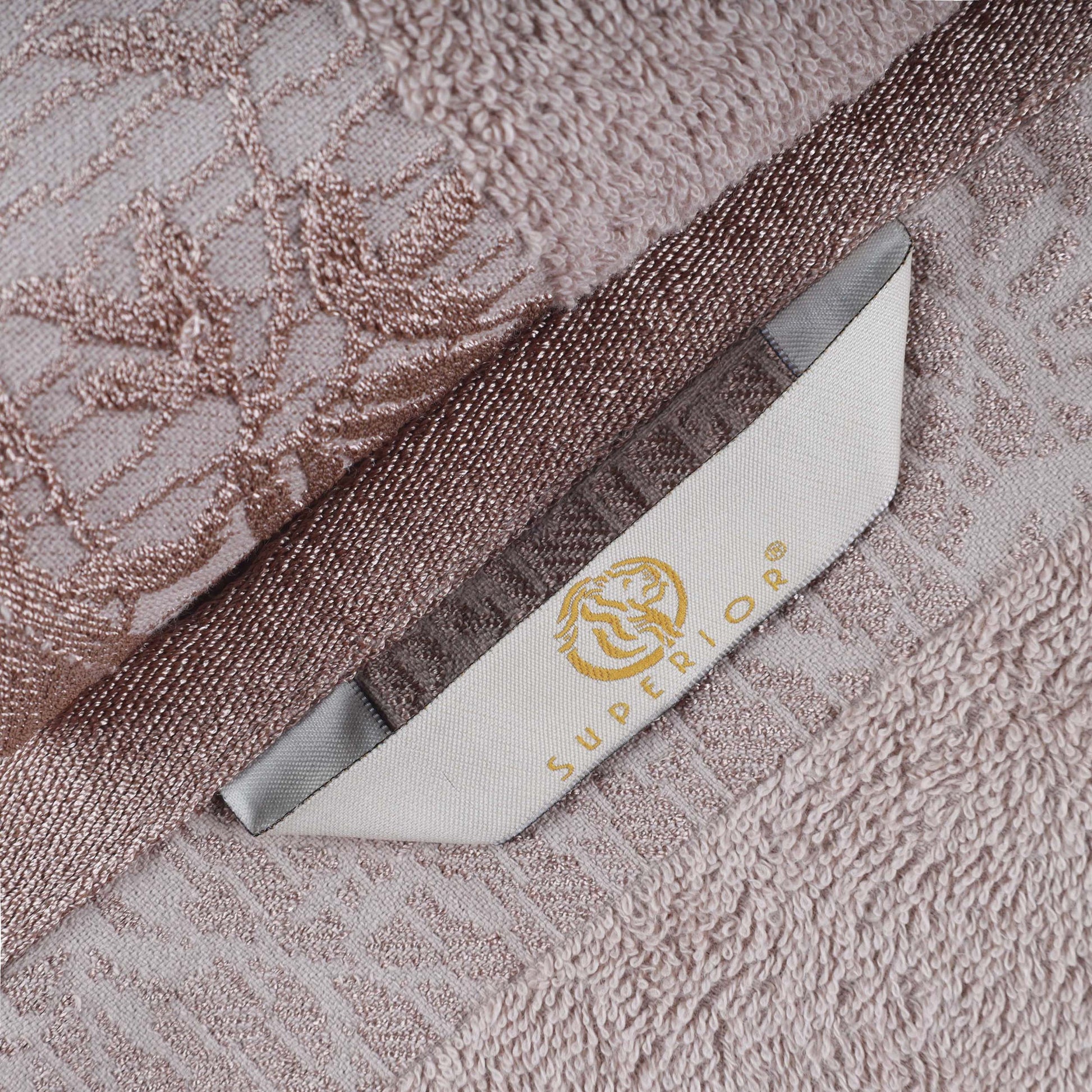 Cotton Floral Jacquard Border Bath Towel Set of 4 - Bath Towel by Superior Brand