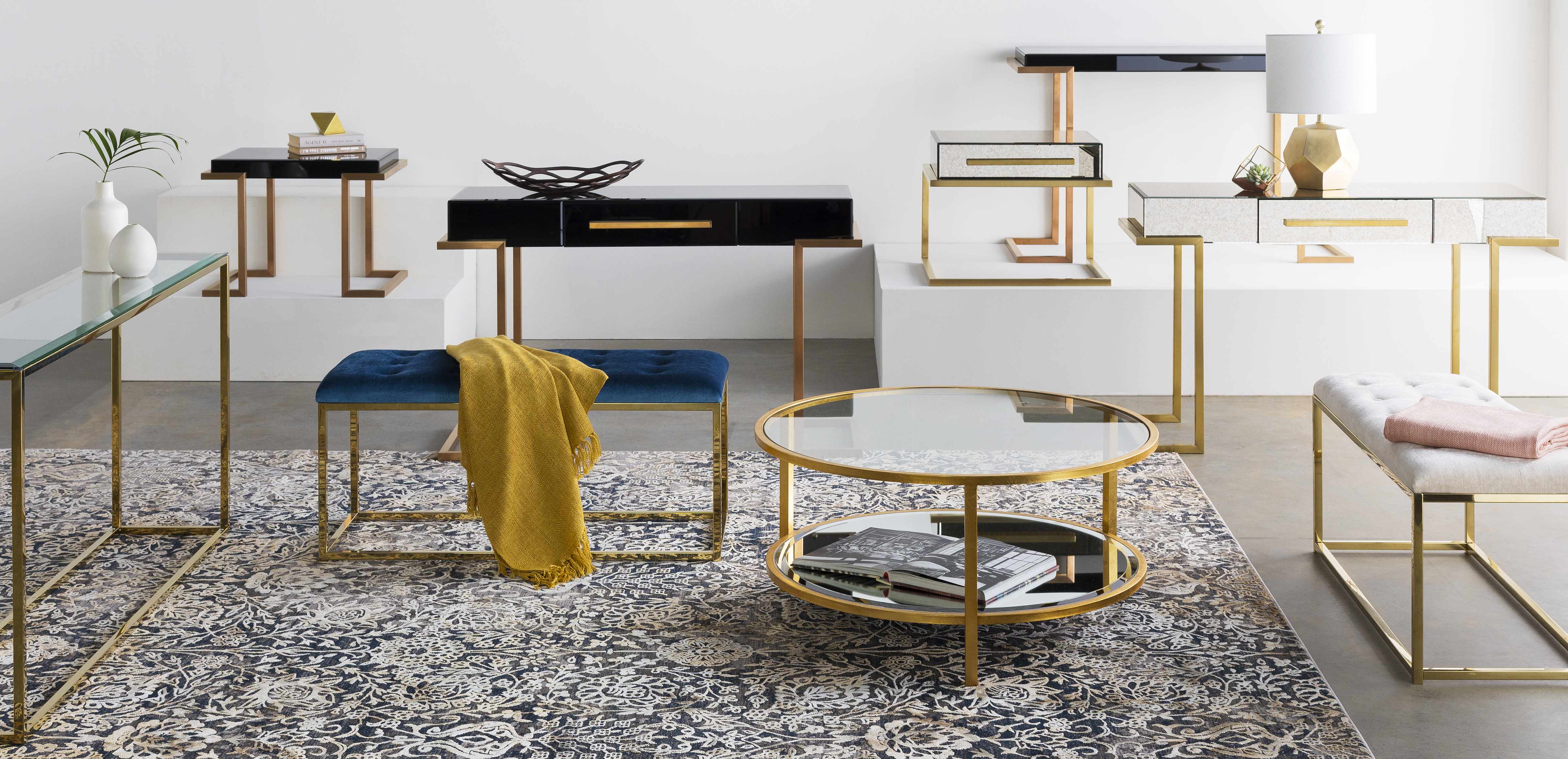 Coleford Gold Geometric Table Lamp