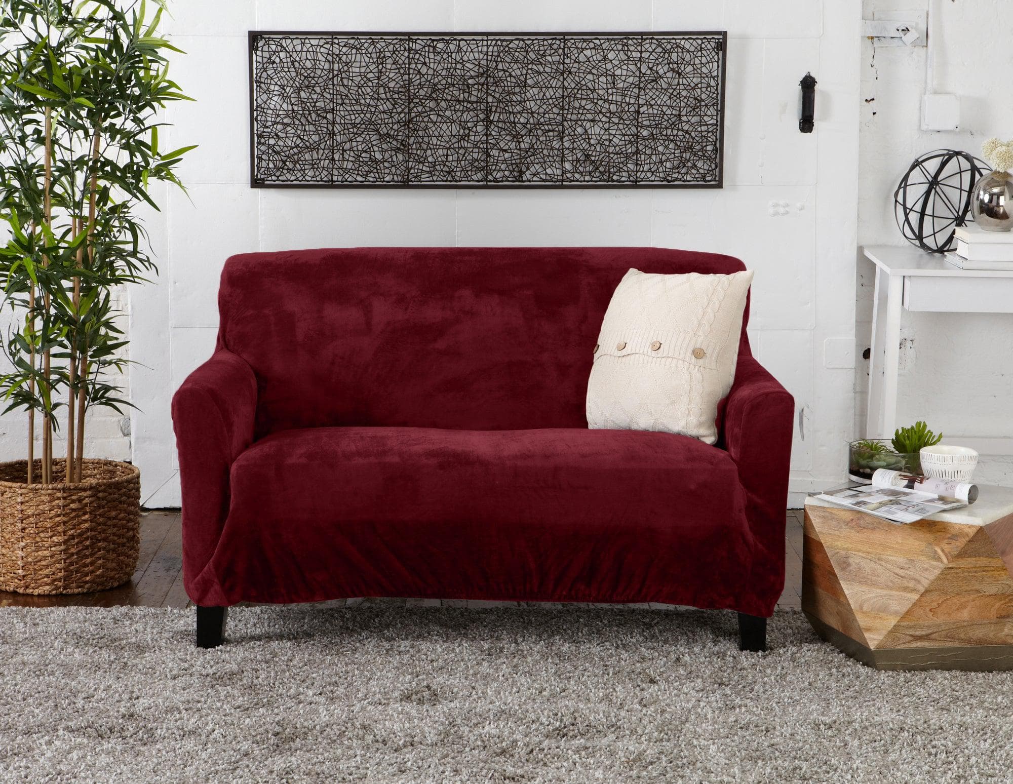 Velvet Stretch Slipcover - Gale Collection - Best Buy Furniture
