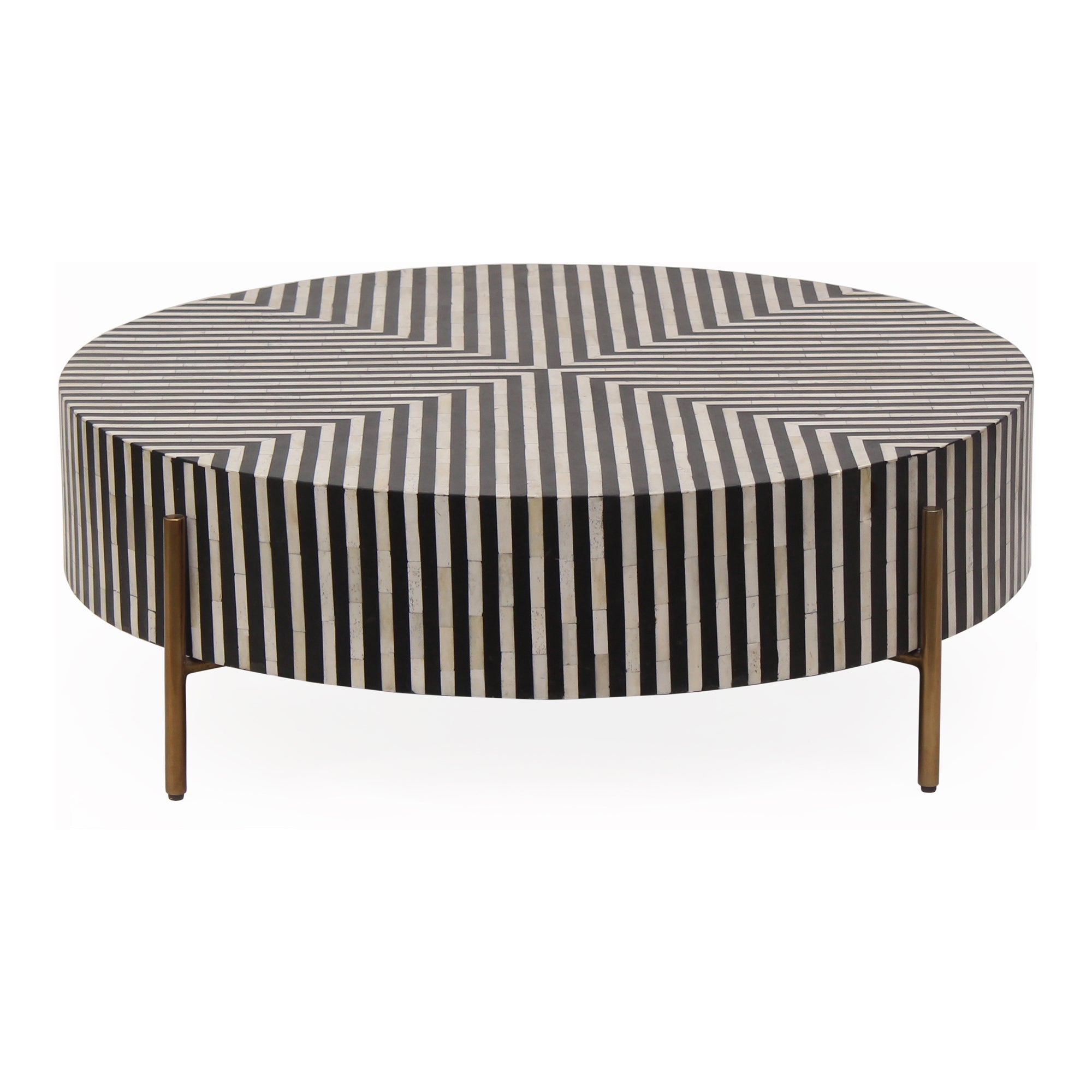Chameau Small Coffee Table Black and White - Moes Home