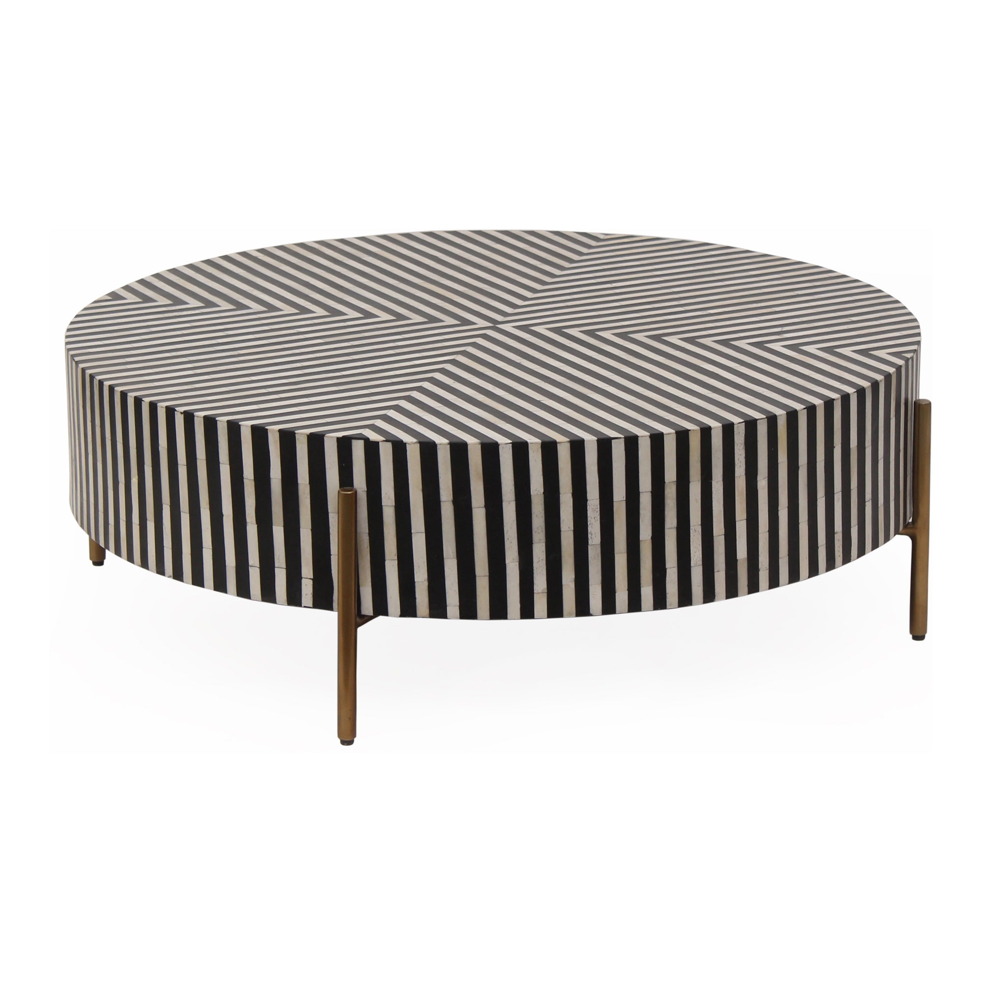 Chameau Small Coffee Table Black and White - Moes Home