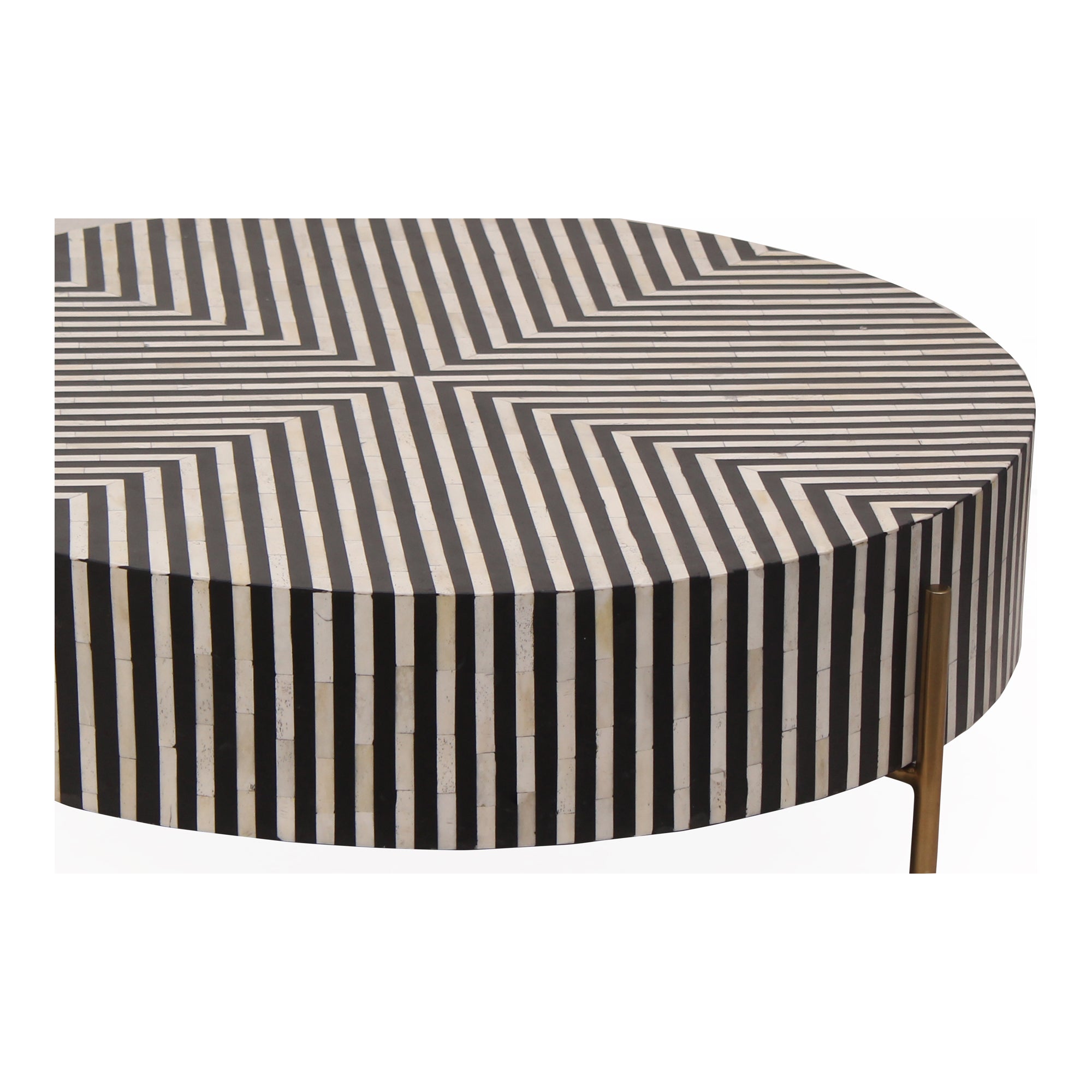 Chameau Small Coffee Table Black and White - Moes Home