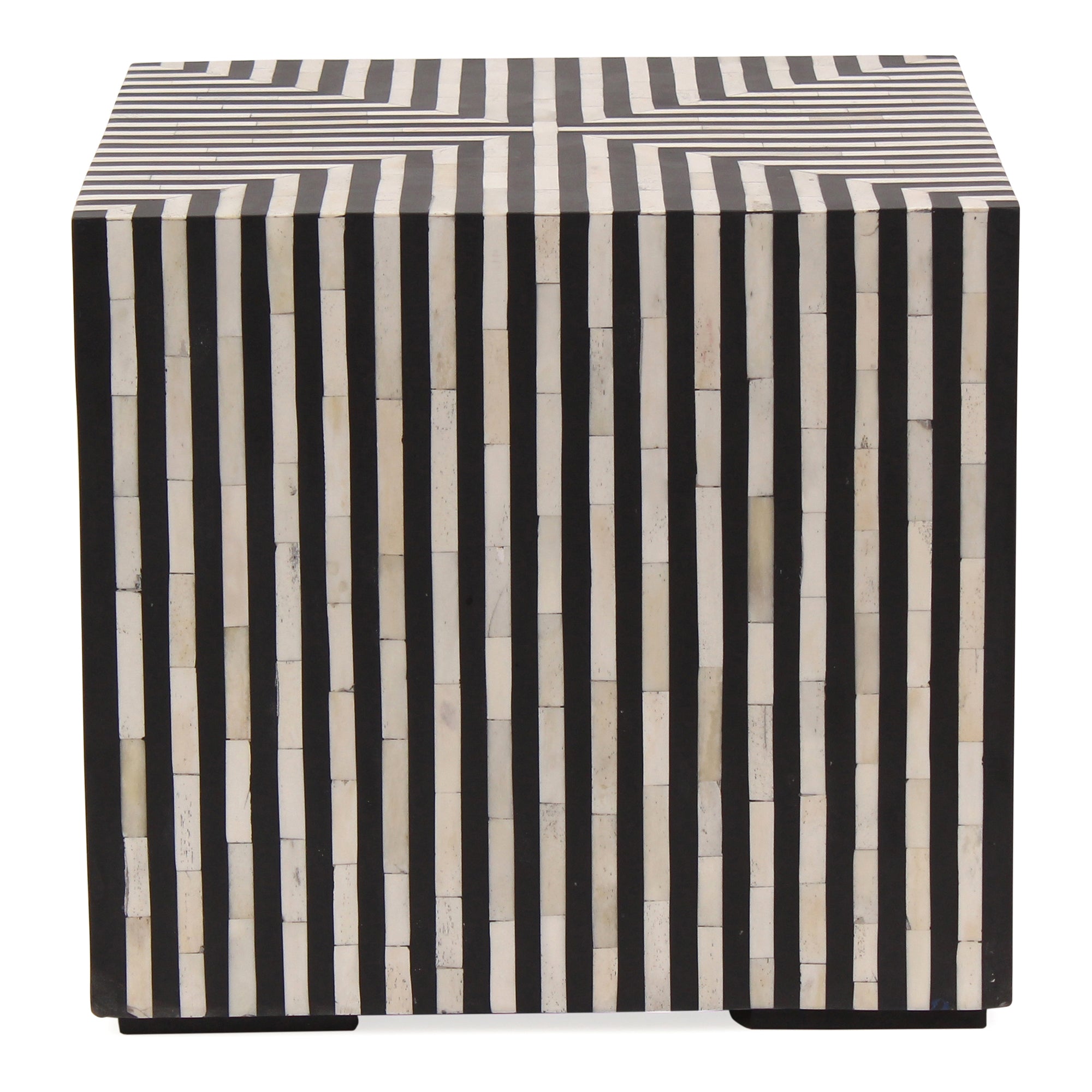 Terning Side Table Black and White - Moes Home