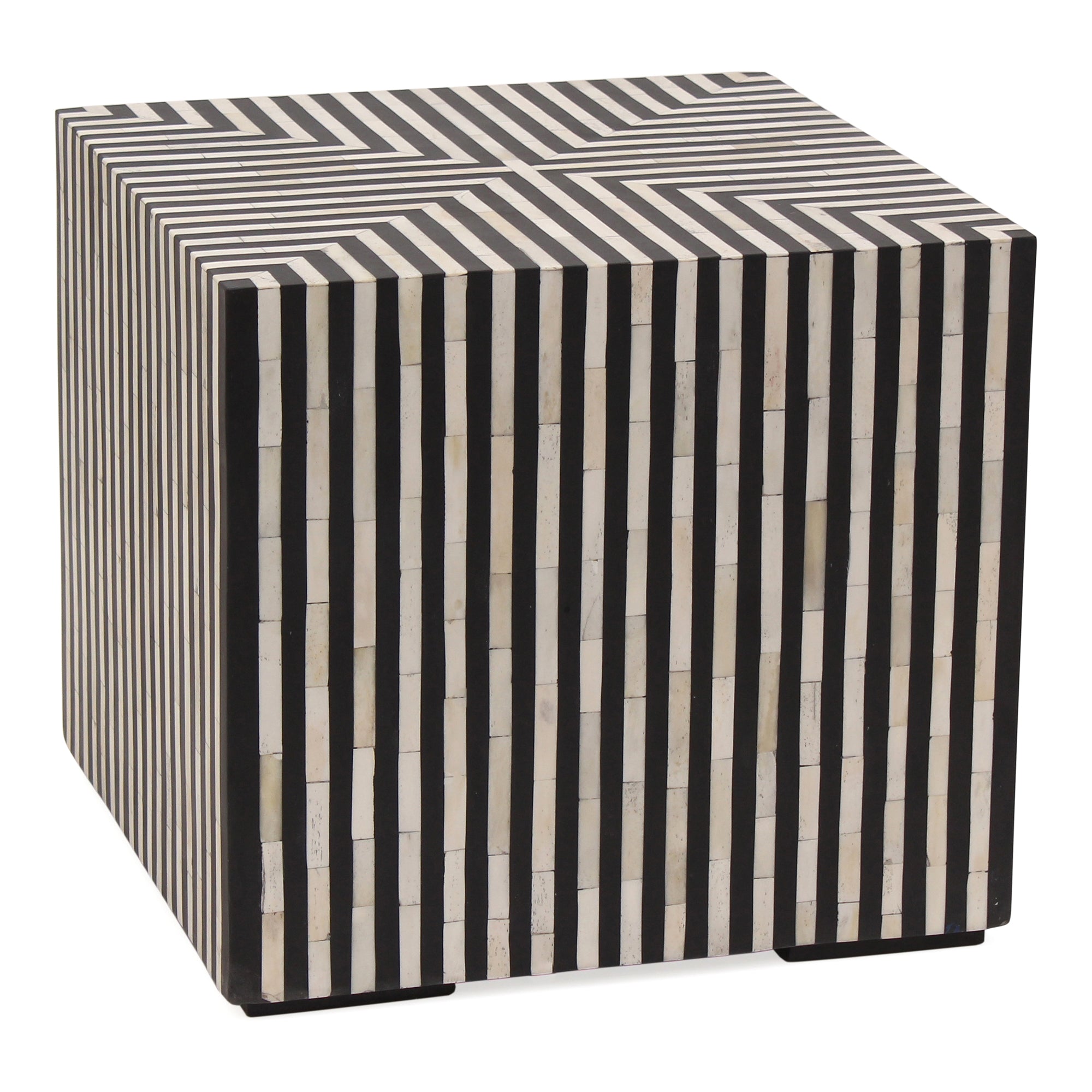 Terning Side Table Black and White - Moes Home
