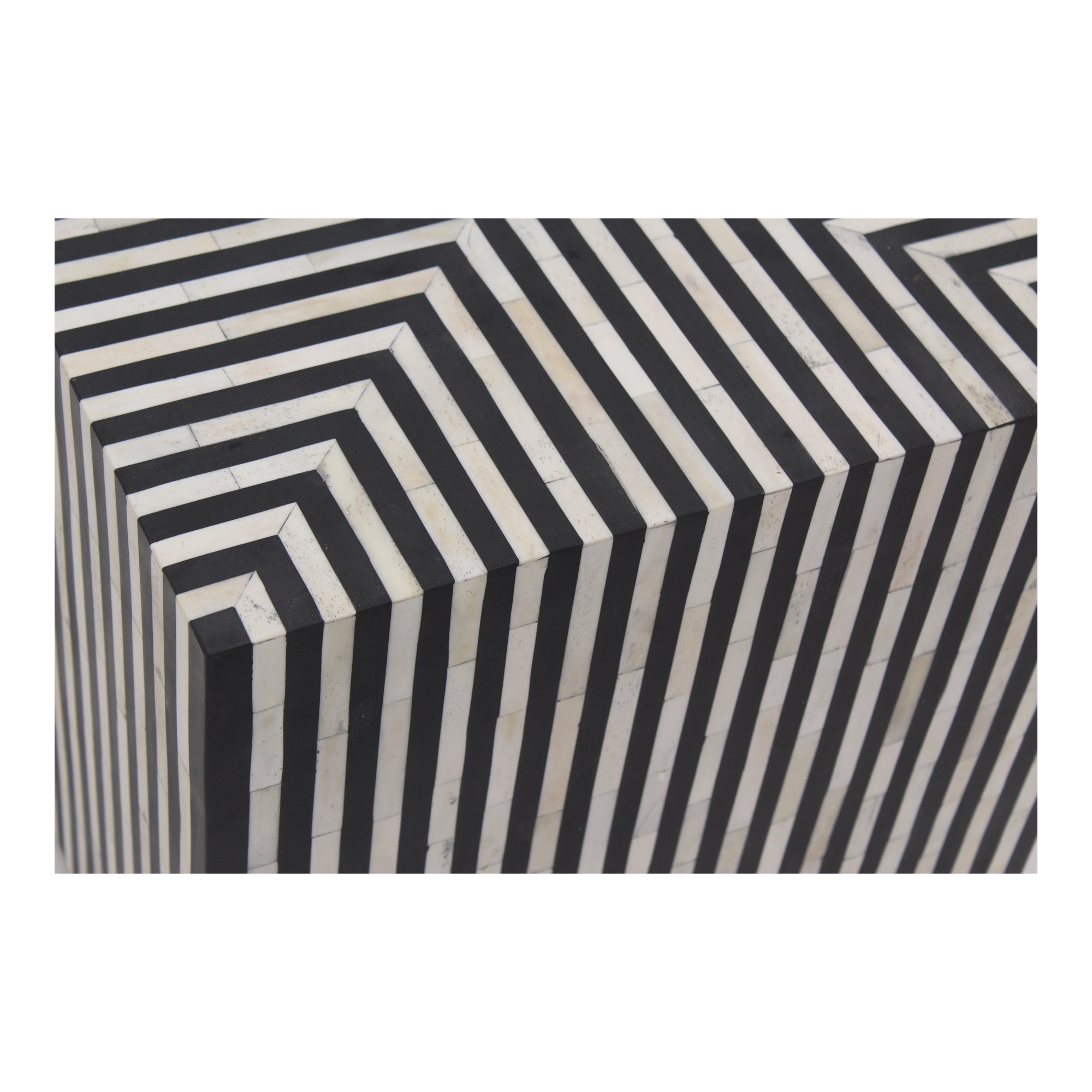 Terning Side Table Black and White - Moes Home