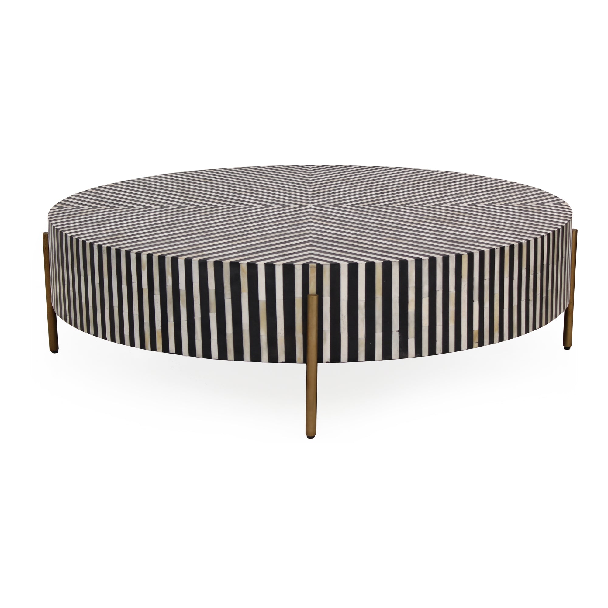 Chameau Large Coffee Table Black and White - Moes Home