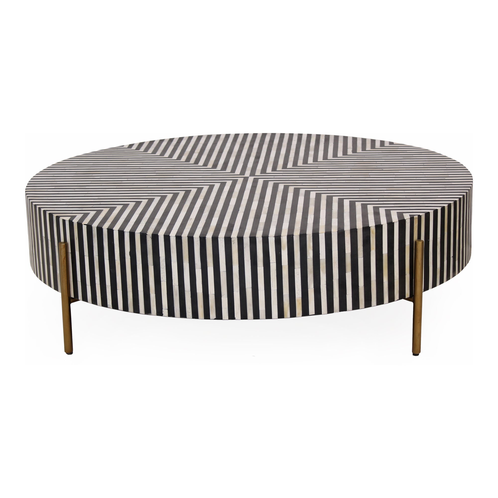 Chameau Large Coffee Table Black and White - Moes Home