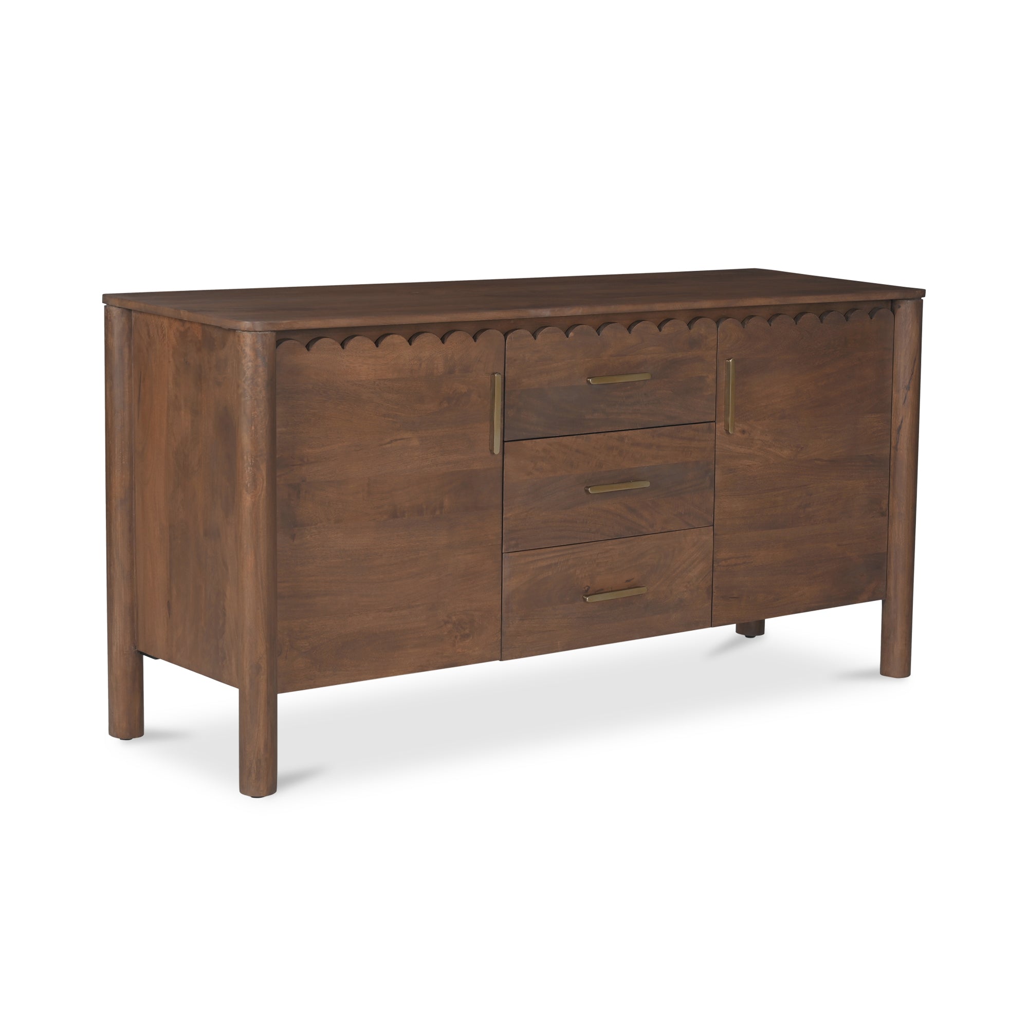 Wiley 3 Drawer Sideboard Vintage Brown - Moes Home