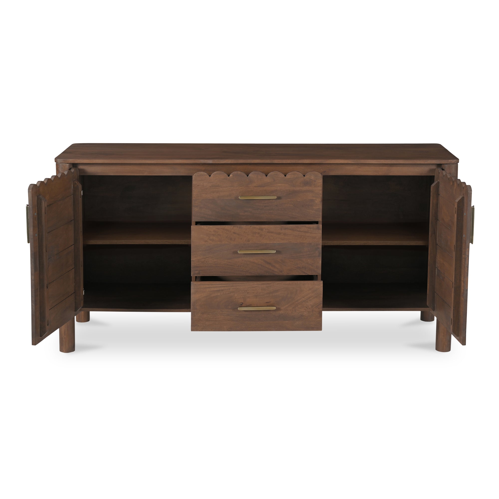 Wiley 3 Drawer Sideboard Vintage Brown - Moes Home