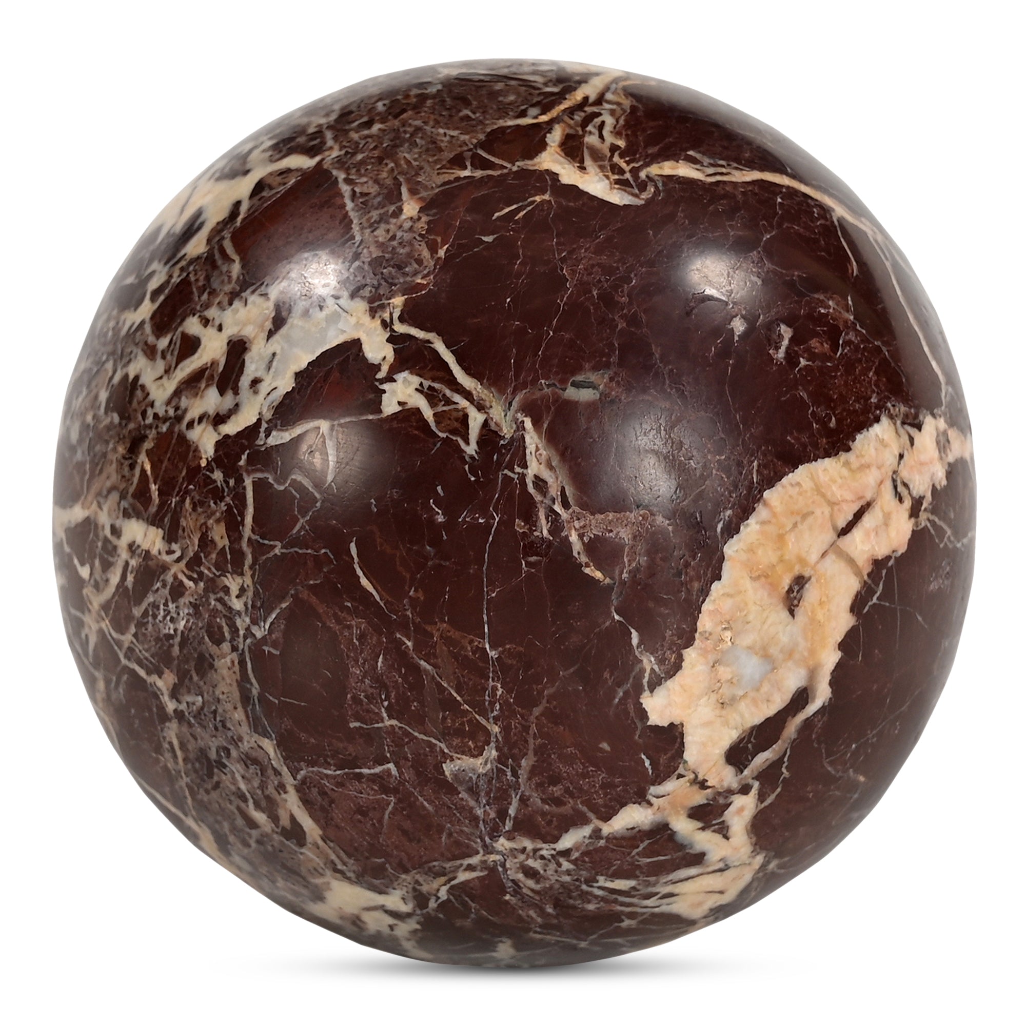Odessa Sphere Tabletop Accent Red Levanto Marble - Moes Home
