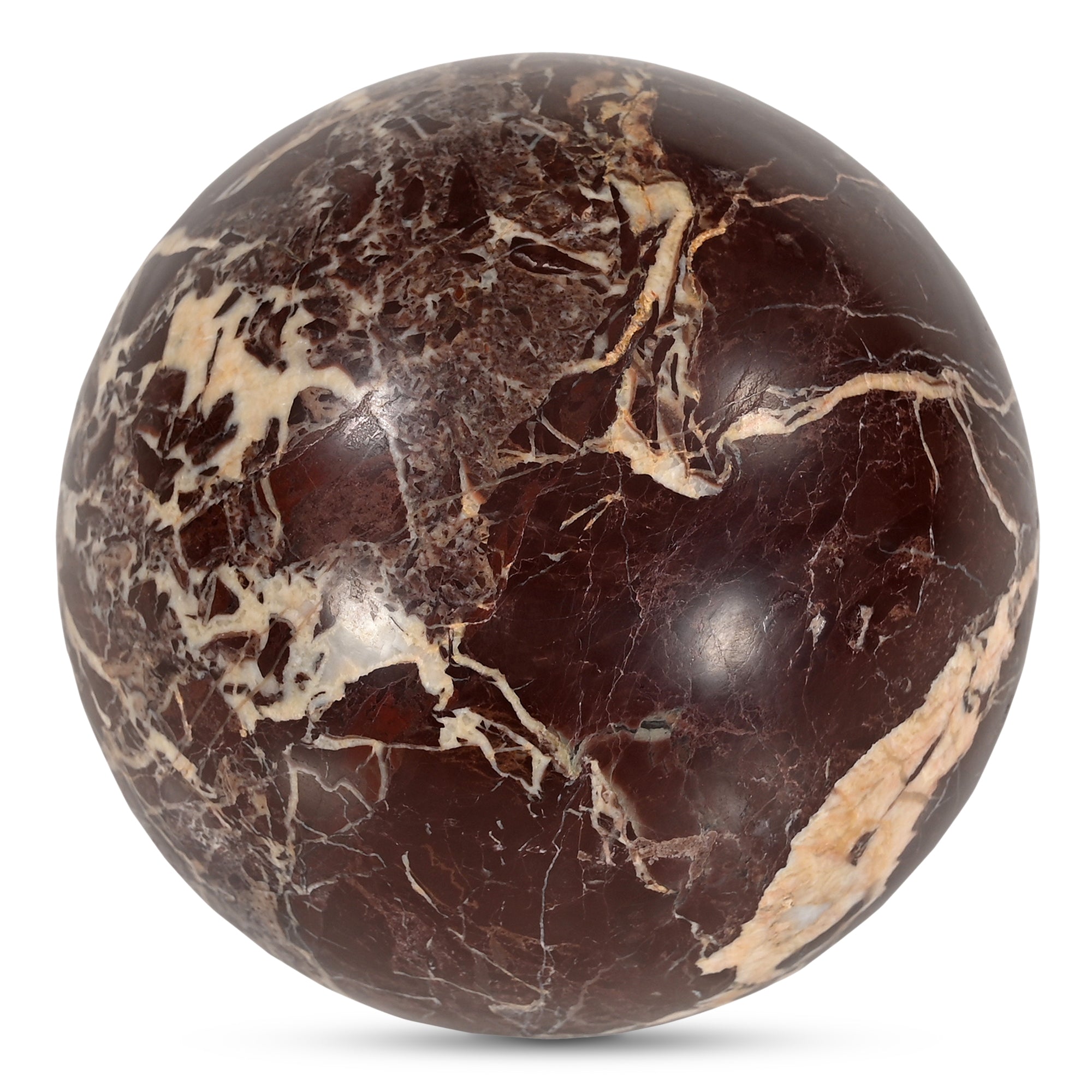 Odessa Sphere Tabletop Accent Red Levanto Marble - Moes Home