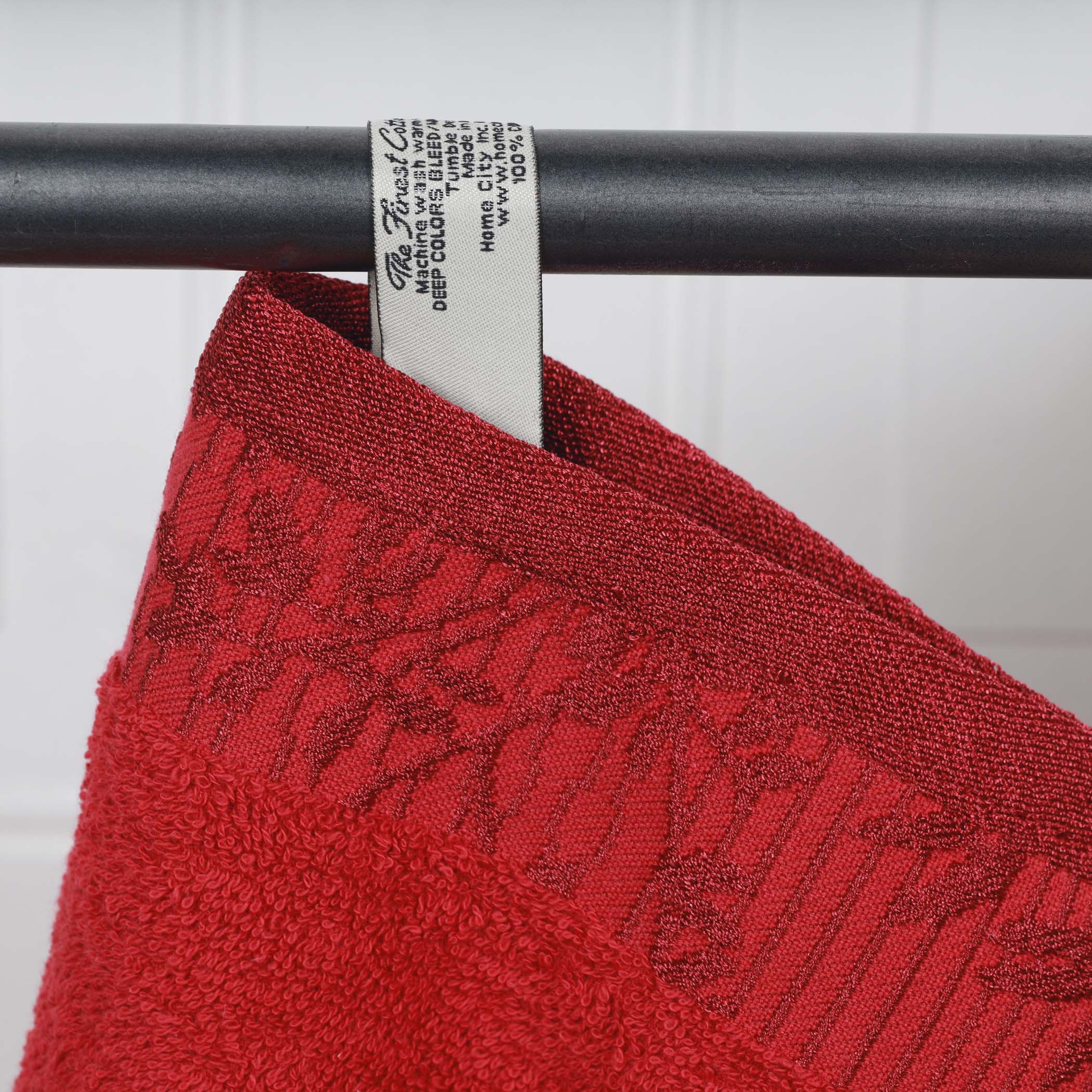 Cotton Floral Jacquard Border Bath Towel Set of 4 - Bath Towel by Superior Brand