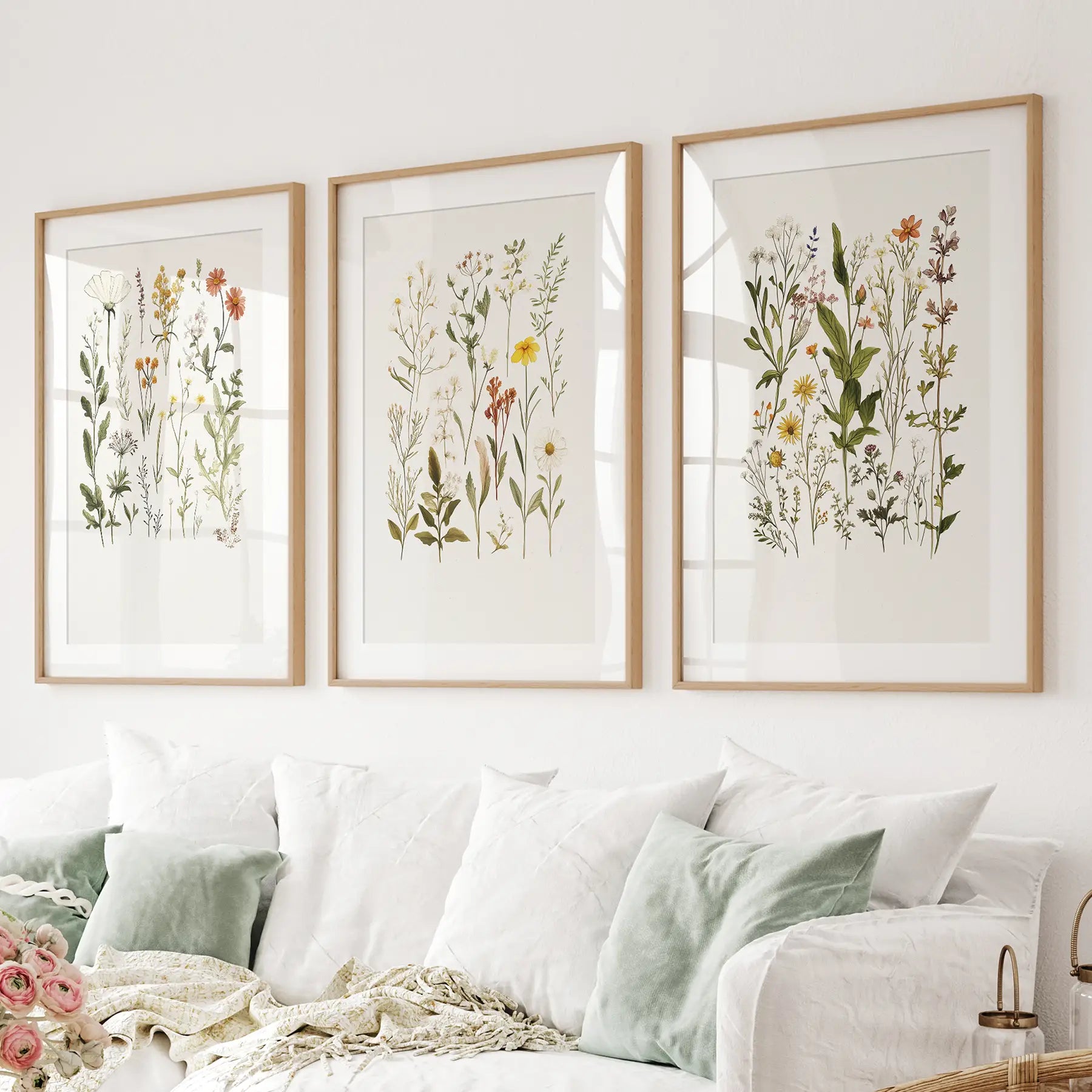 Watercolor Wildflower Floral Nursery Wall Art Set