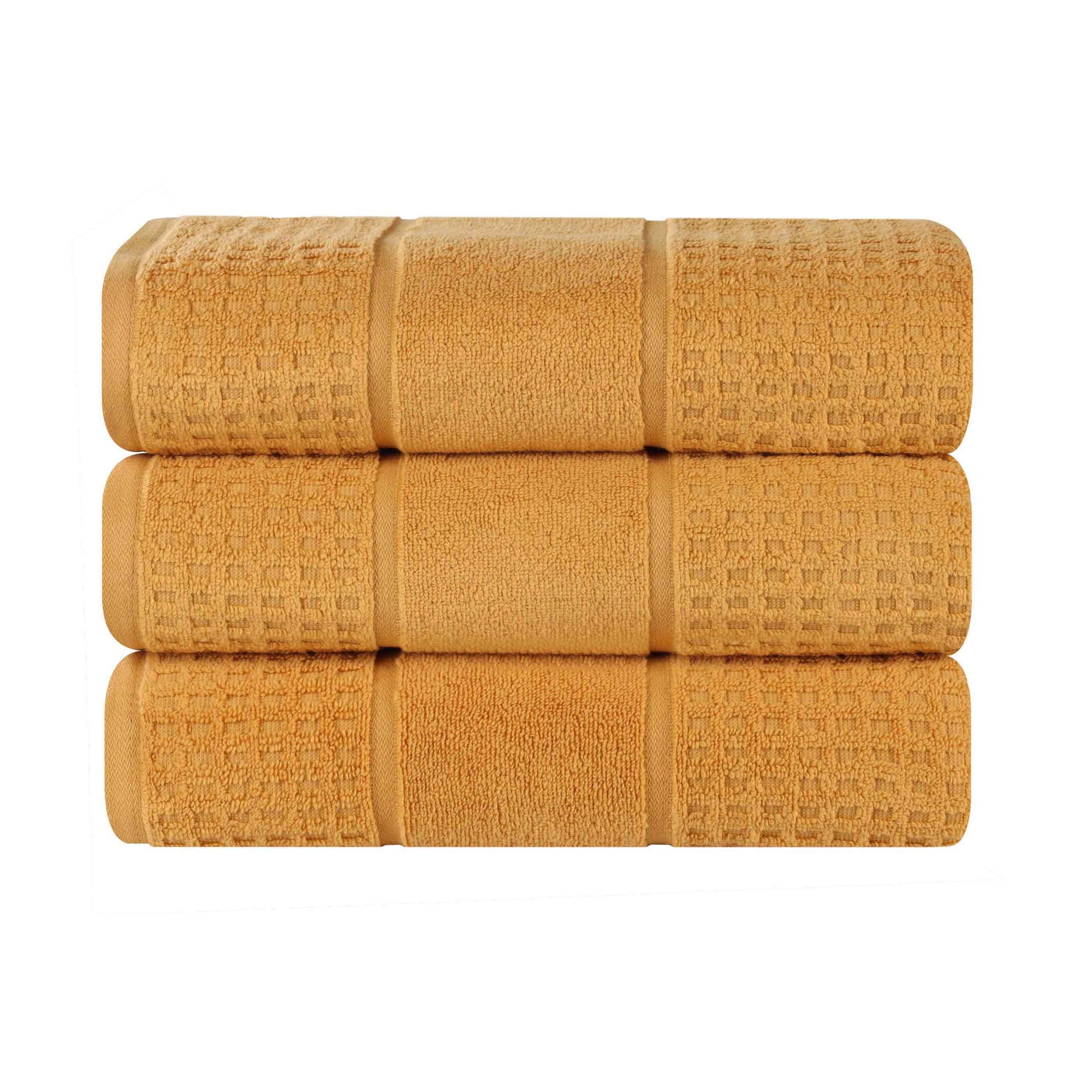Napa Zero Twist Cotton Solid Waffle Honeycomb Bath Towel Set of 3 - Bath Towel by Superior Brand
