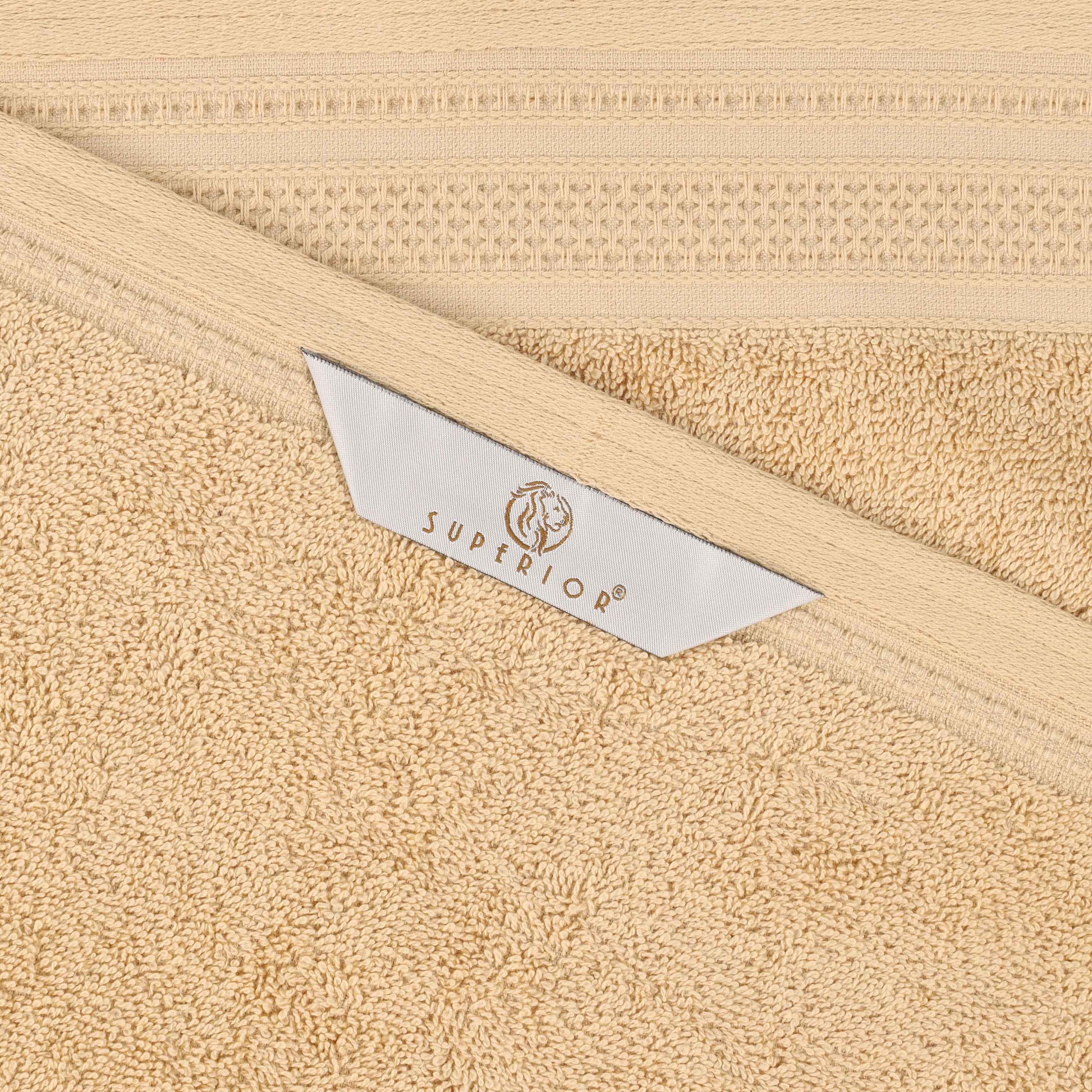 Honeycomb Textured Waffle Border Cotton Bath Towels, Set of 4 - Bath Towel by Superior Brand