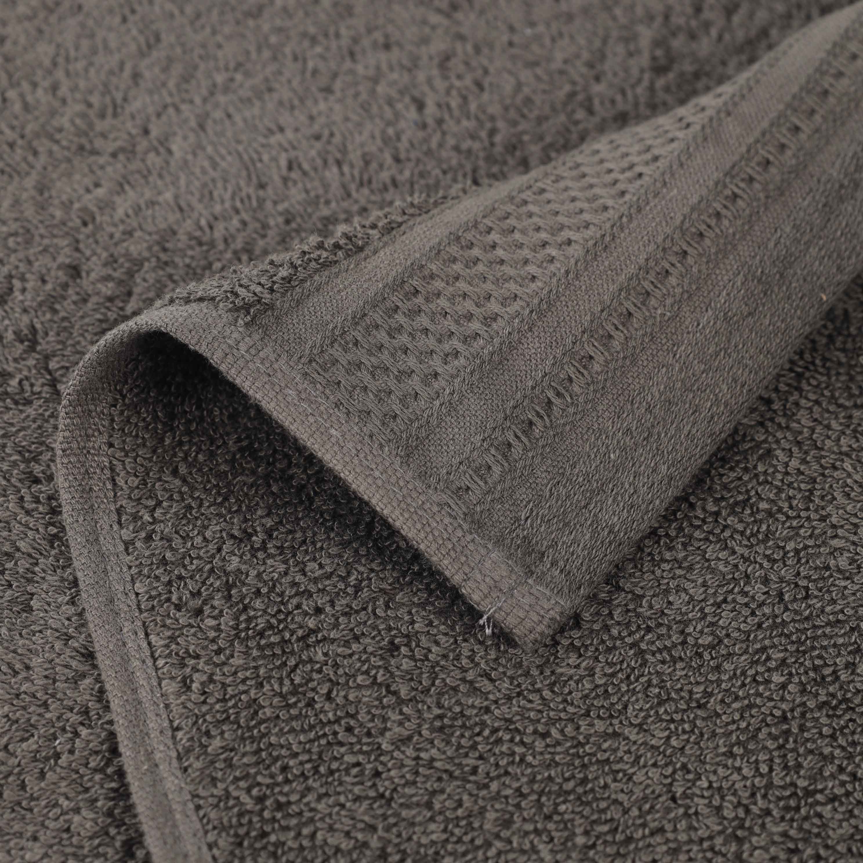 Honeycomb Textured Waffle Border Cotton Bath Towels, Set of 4 - Bath Towel by Superior Brand