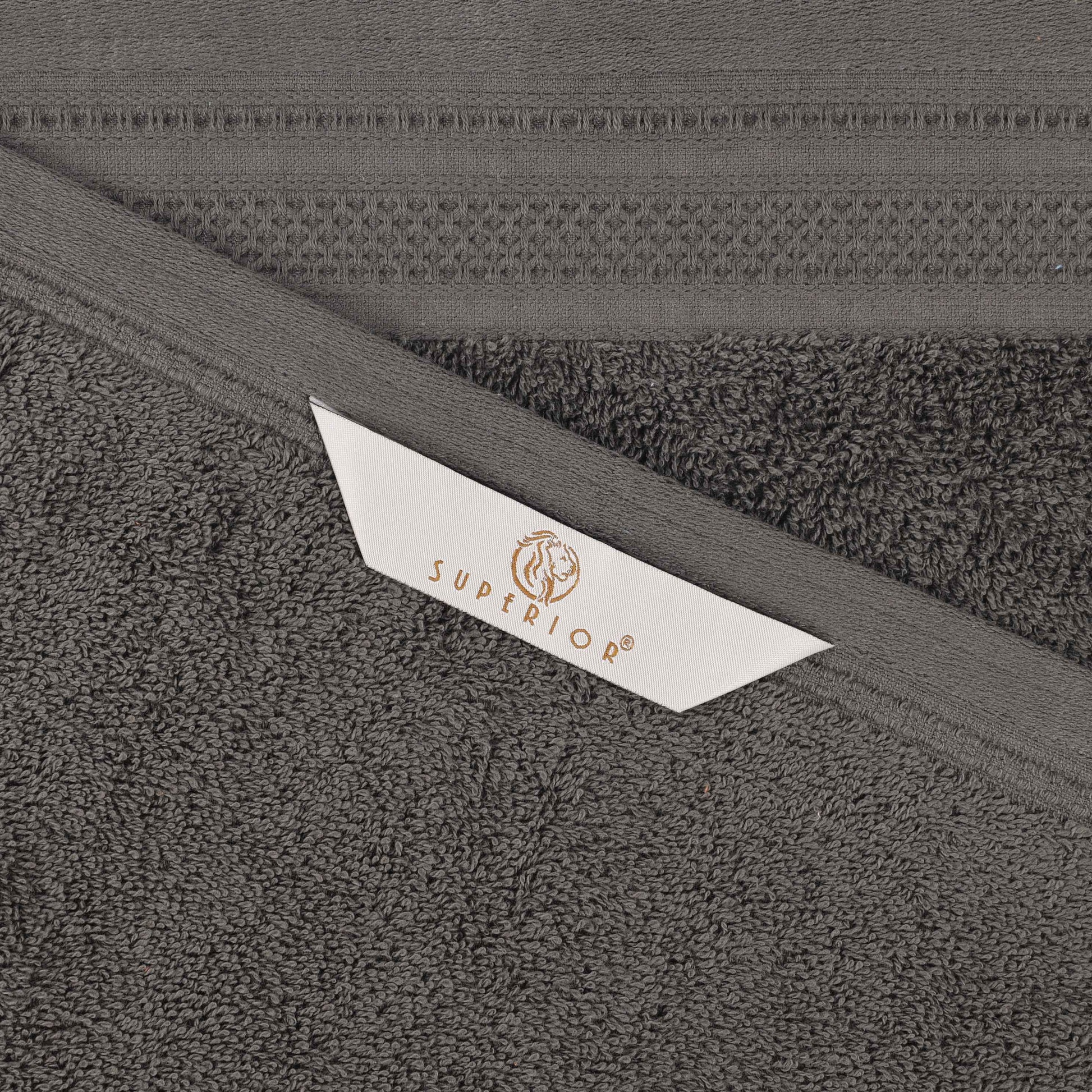 Honeycomb Textured Waffle Border Cotton Bath Towels, Set of 4 - Bath Towel by Superior Brand