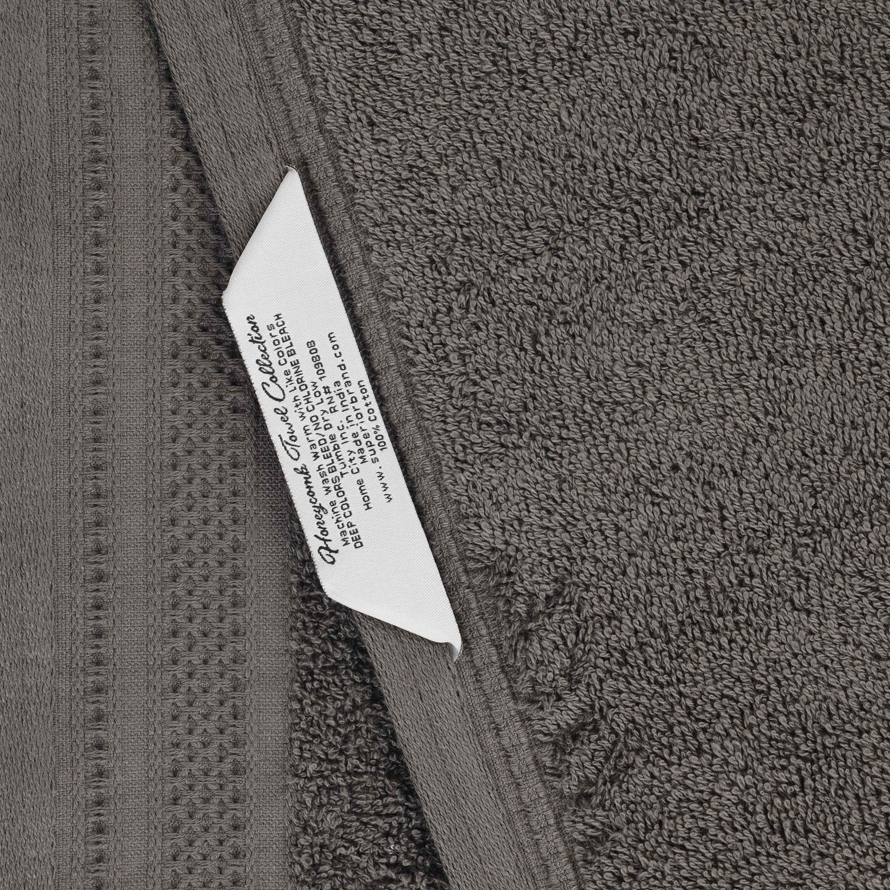 Honeycomb Textured Waffle Border Cotton Bath Towels, Set of 4 - Bath Towel by Superior Brand