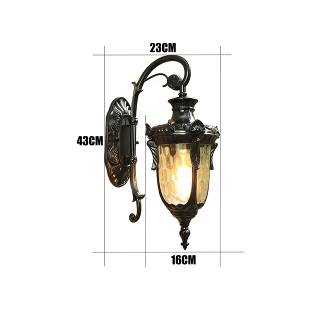 Europe Retro Outdoor Wall Lamp Waterproof American Style Exterior Garden Light