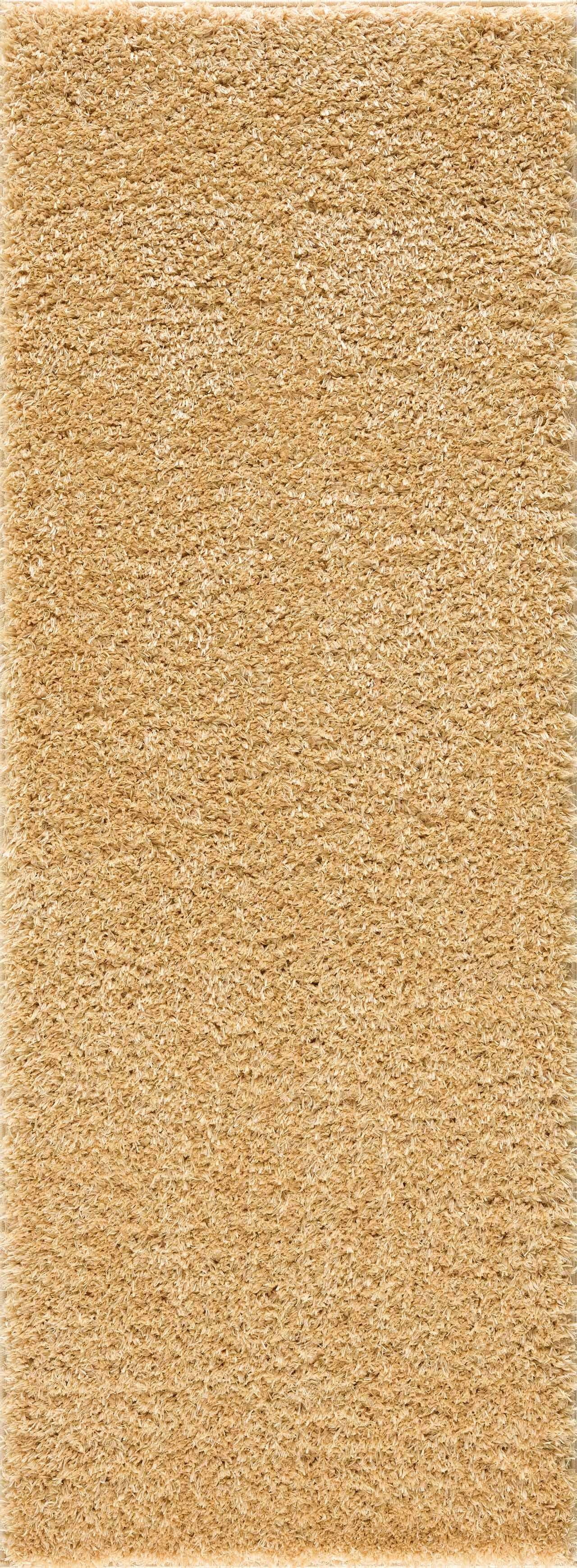 Faina Solid Gold Shag Washable Area Rug - Clearance