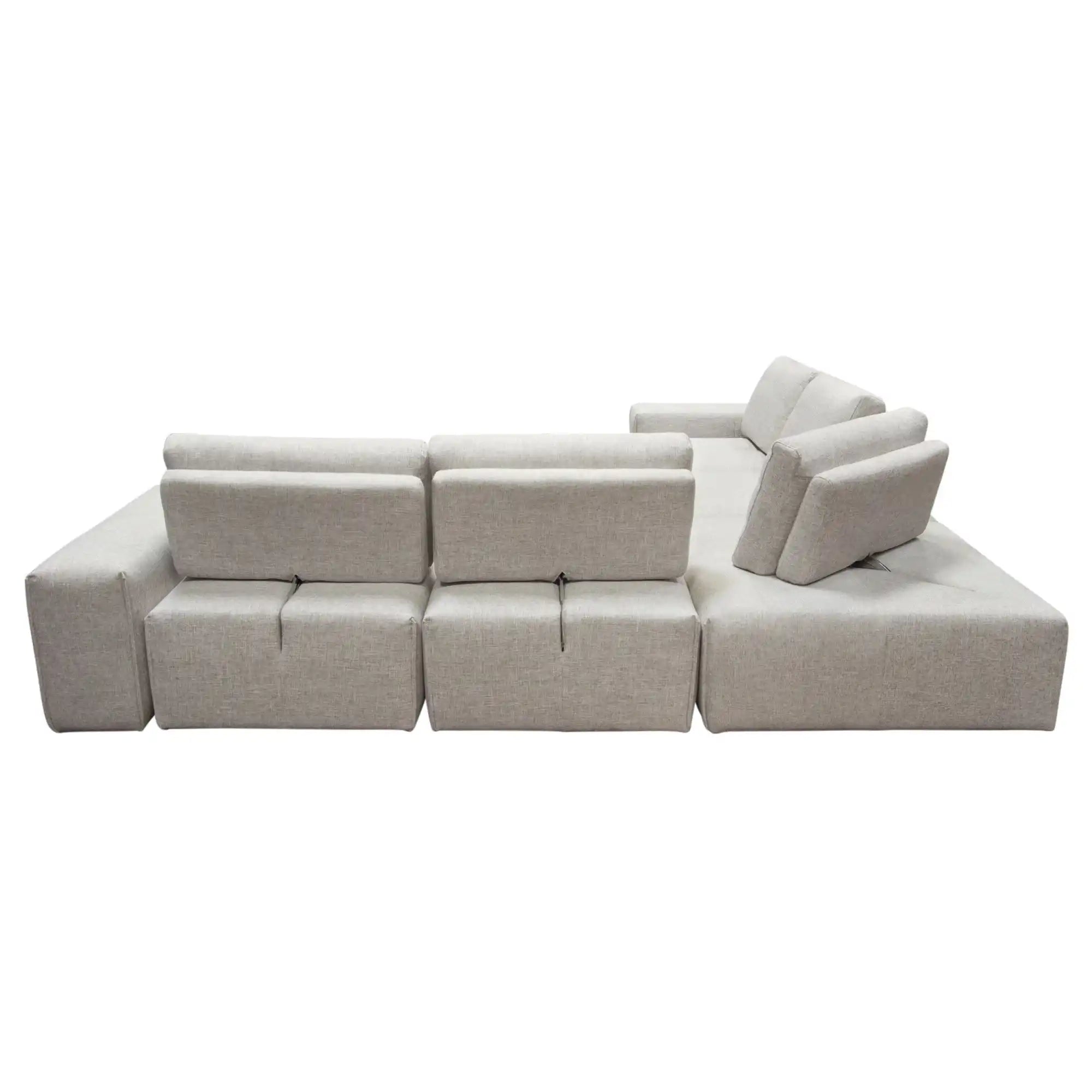 Jazz Modular Sectional – Barley Fabric with Adjustable Backrests