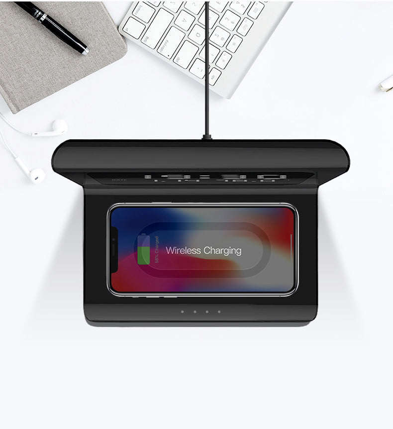 Alarm Clock with 10W Wireless Charging and LED Display