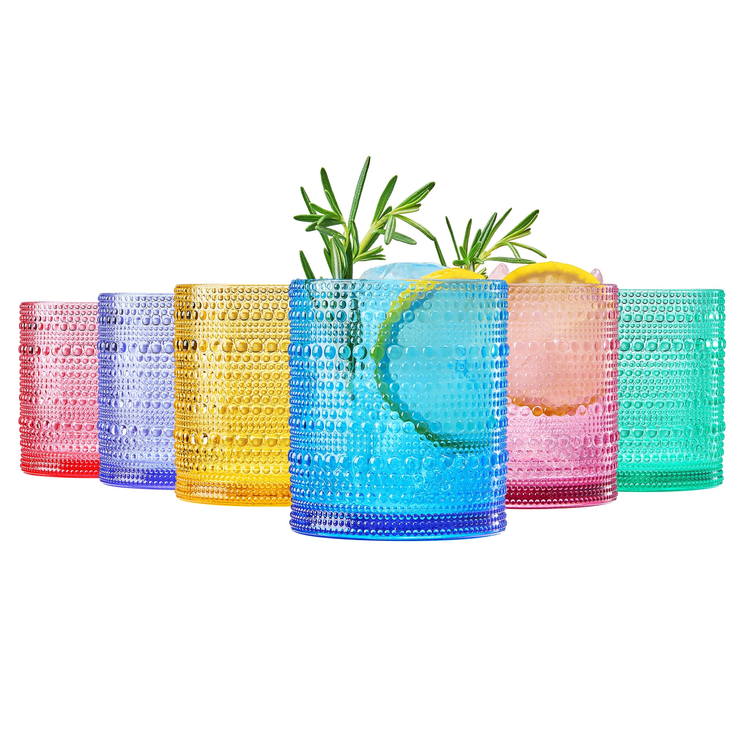 Madrid Acrylic Lowball Hobnail Glassware, Set of 6