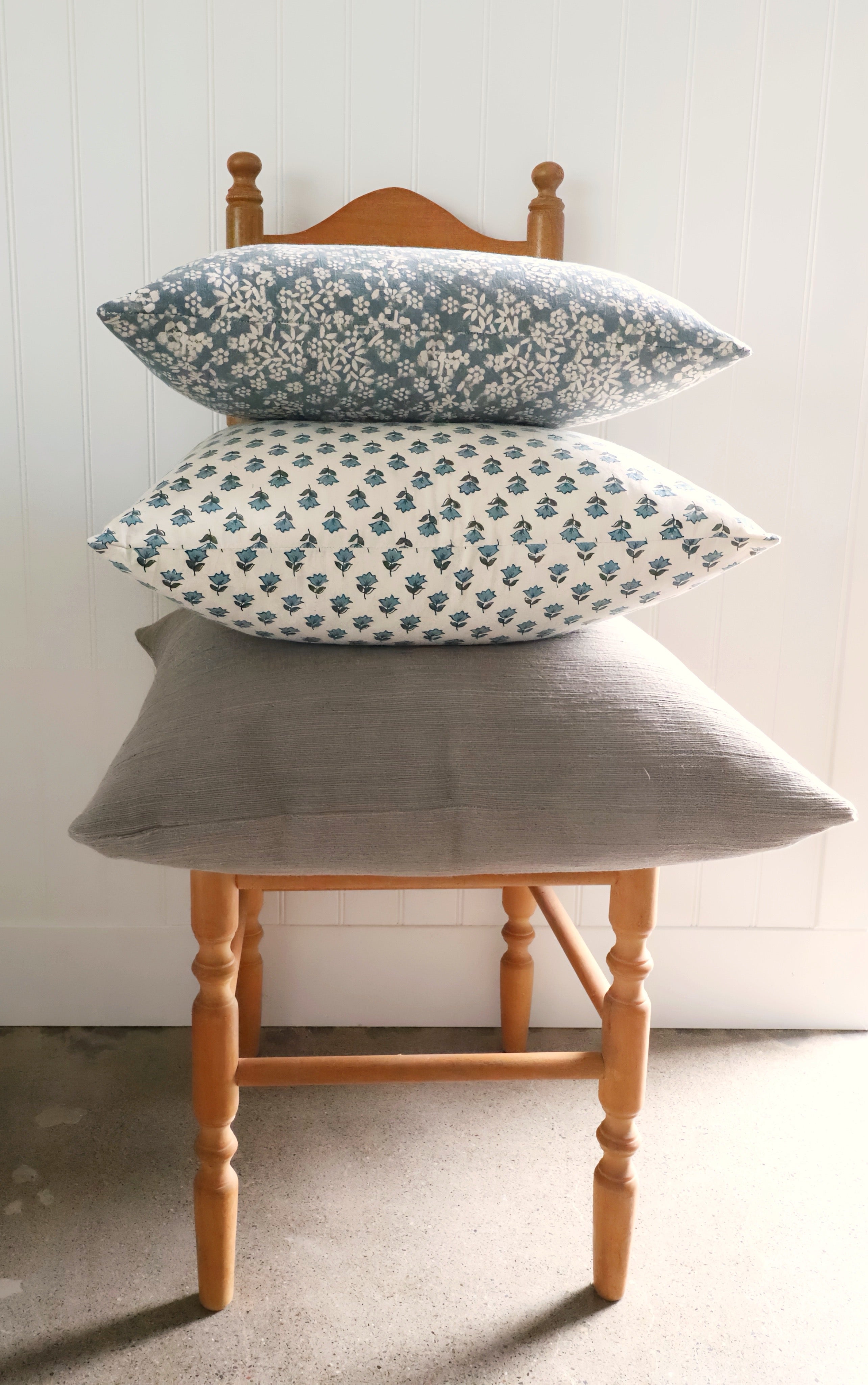 Ivy Blue Floral Pillow Cover