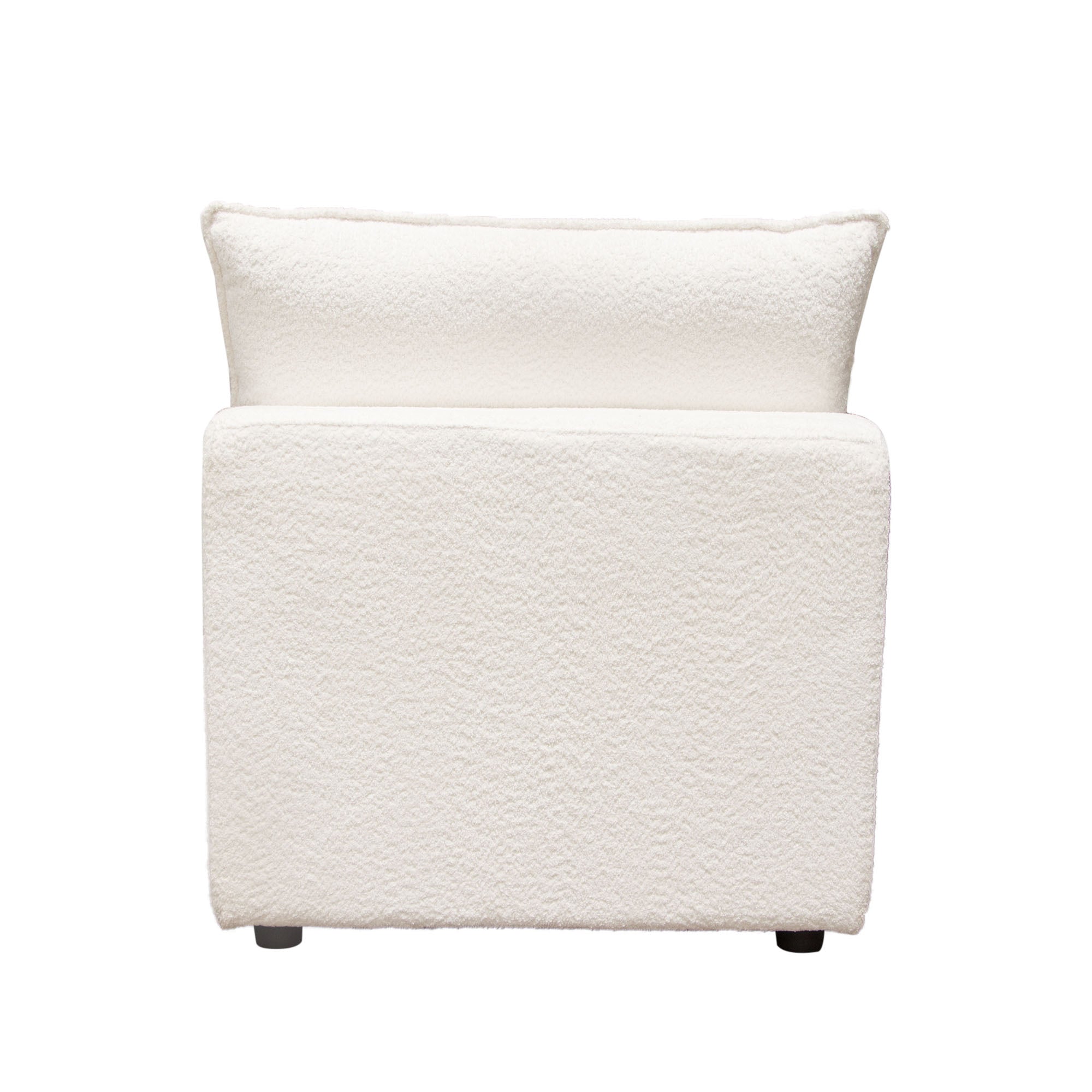 Ivy Armless Chair in White Faux Shearling w/ Feather Down Seating by Diamond Sofa