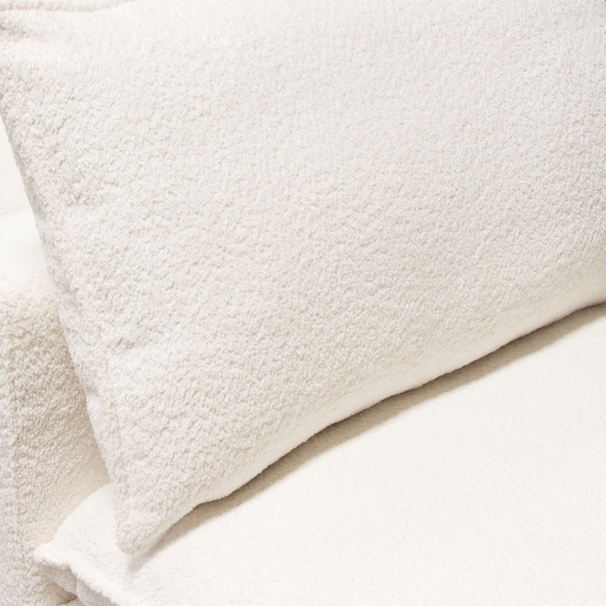 Ivy Armless Chair in White Faux Shearling w/ Feather Down Seating by Diamond Sofa