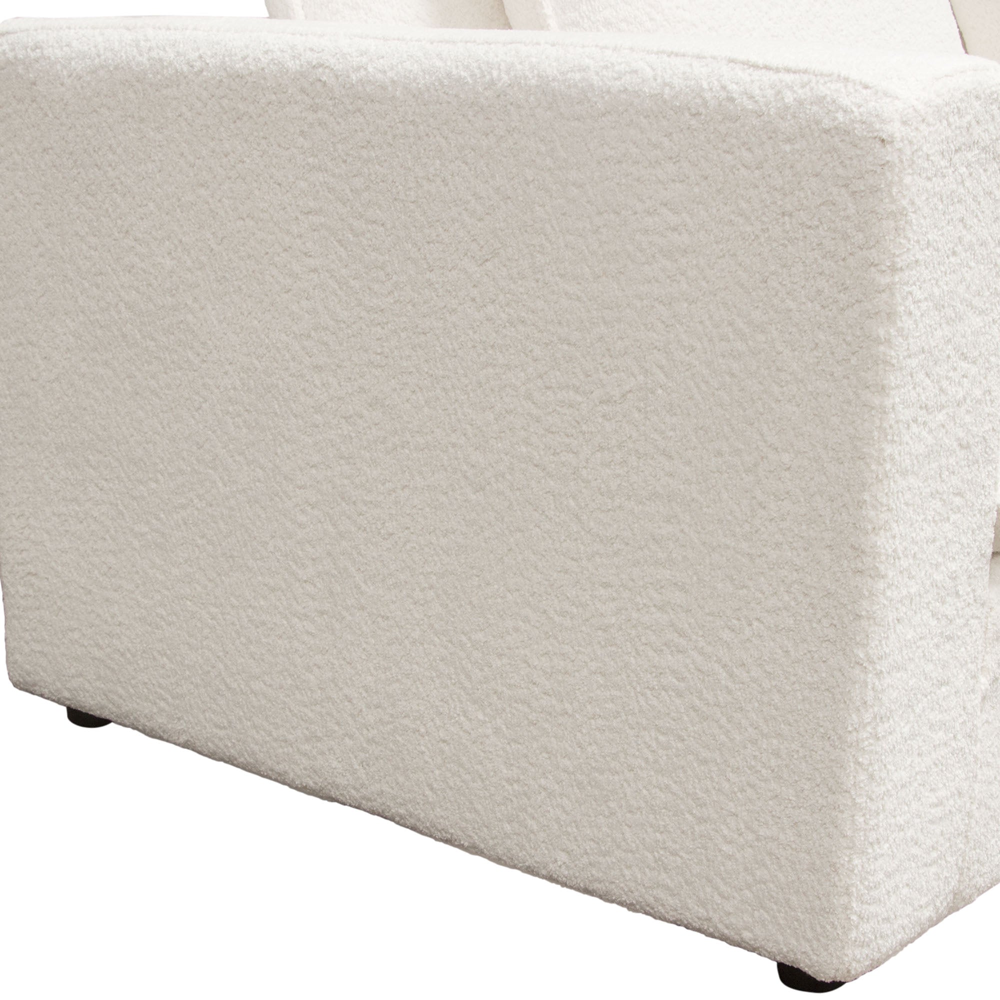 Ivy Armless Chair in White Faux Shearling w/ Feather Down Seating by Diamond Sofa