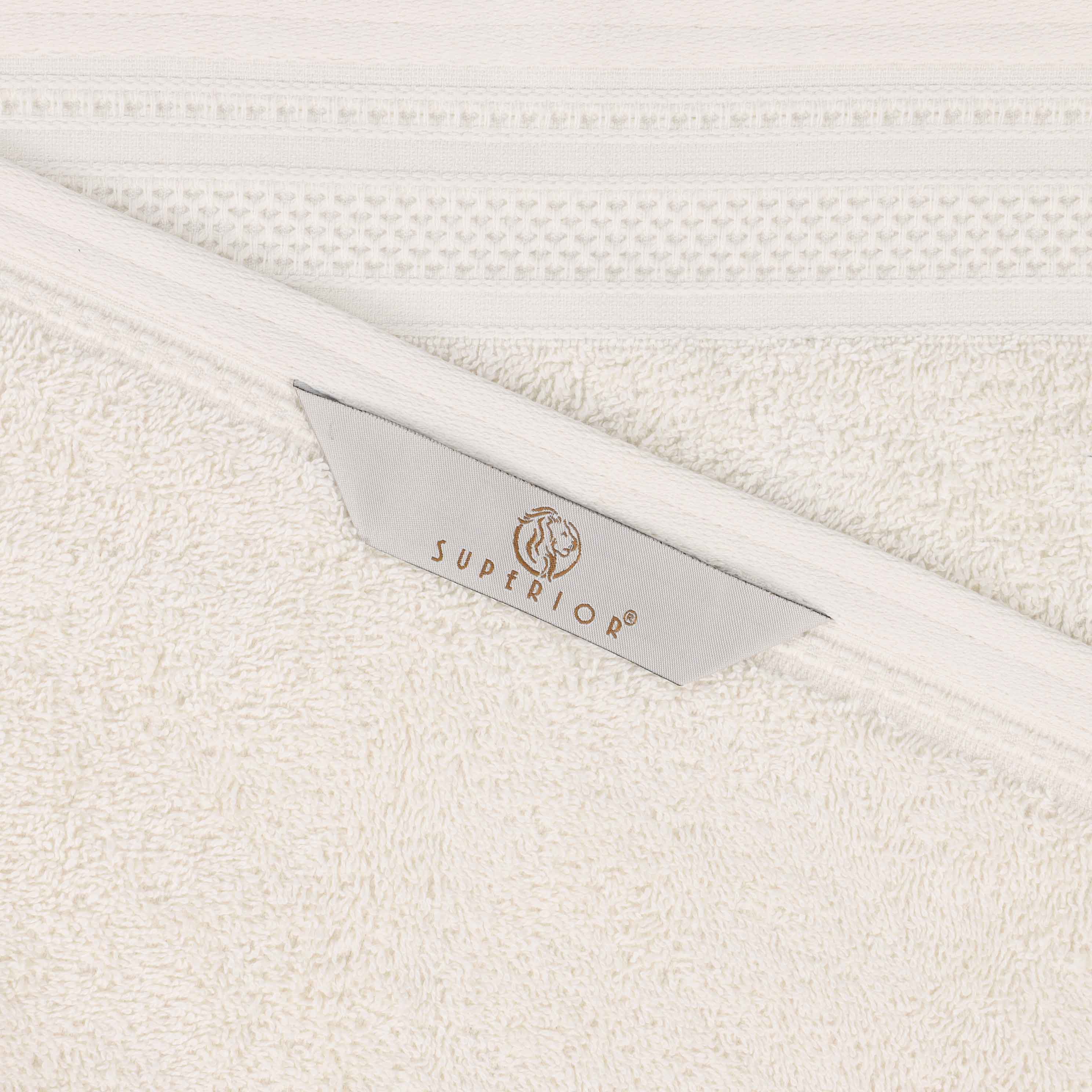 Honeycomb Textured Waffle Border Cotton Bath Towels, Set of 4 - Bath Towel by Superior Brand