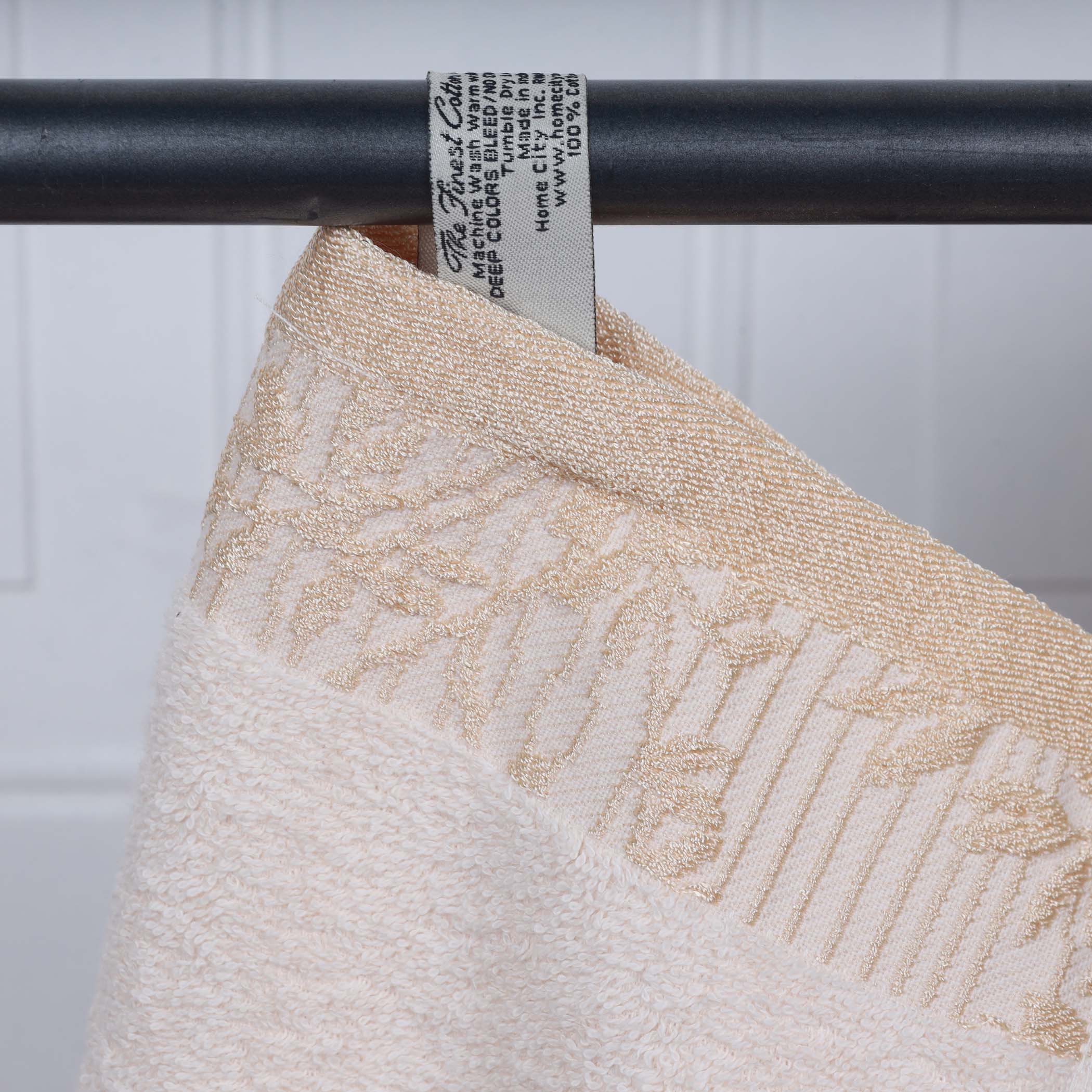 Cotton Floral Jacquard Border Bath Towel Set of 4 - Bath Towel by Superior Brand